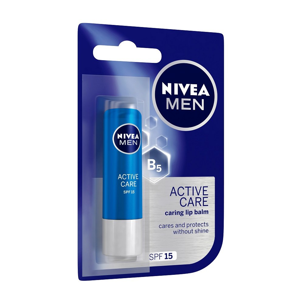 Nivea Men & Women Unscented Deodorant Roll-On for Smooth Skin - 50ml with Whitening Effect | Active Care Lip Balm SPF 15 - 4.8g (Pack of 1) | Daily Personal Care for Freshness & Sun Protection