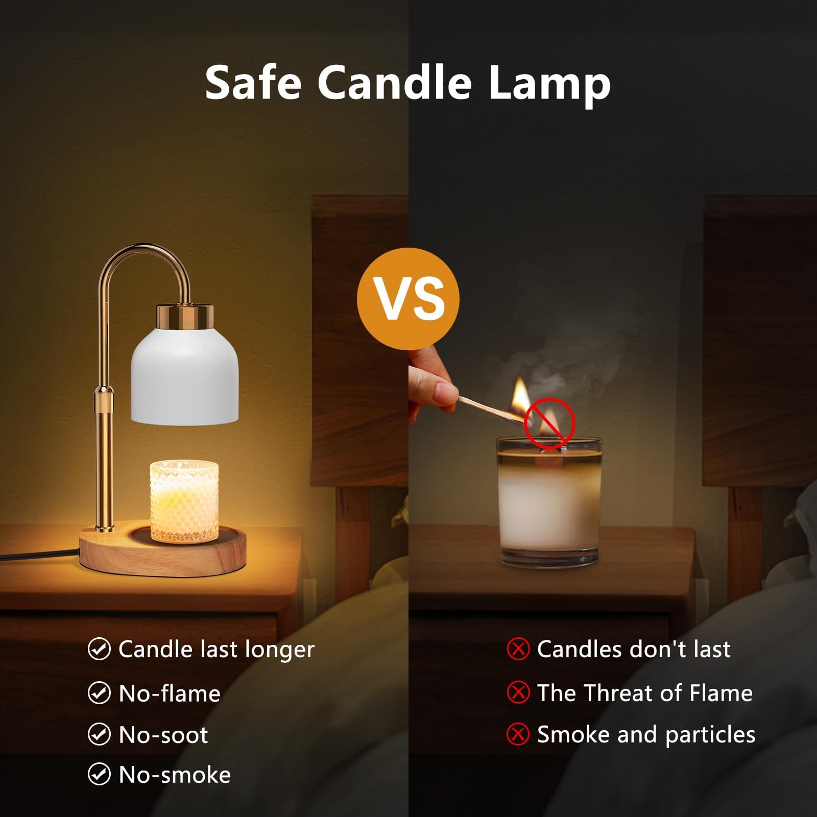 Electric Candle Warmer Lamp with Timer & Dimmer - Adjustable Height & Brightness, Includes 2 Bulbs - Modern Wax Warmer for Home Decor, Perfect Gift for Women & Moms (Birthday, Housewarming) - Ideal for Relaxation, Aromatherapy & Cozy Ambiance