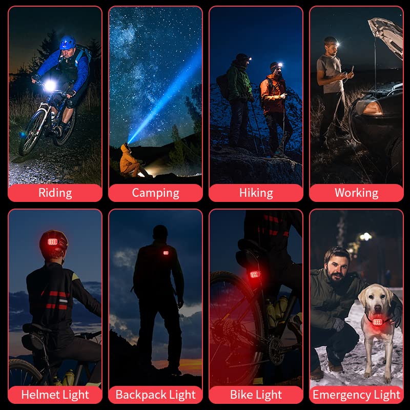 Rechargeable Bike Light Set - Super Bright LED Headlight & Taillight for Mountain Bikes | Waterproof Bicycle Front & Rear Safety Lights | Perfect for Night Cycling, Commuting & Trail Riding