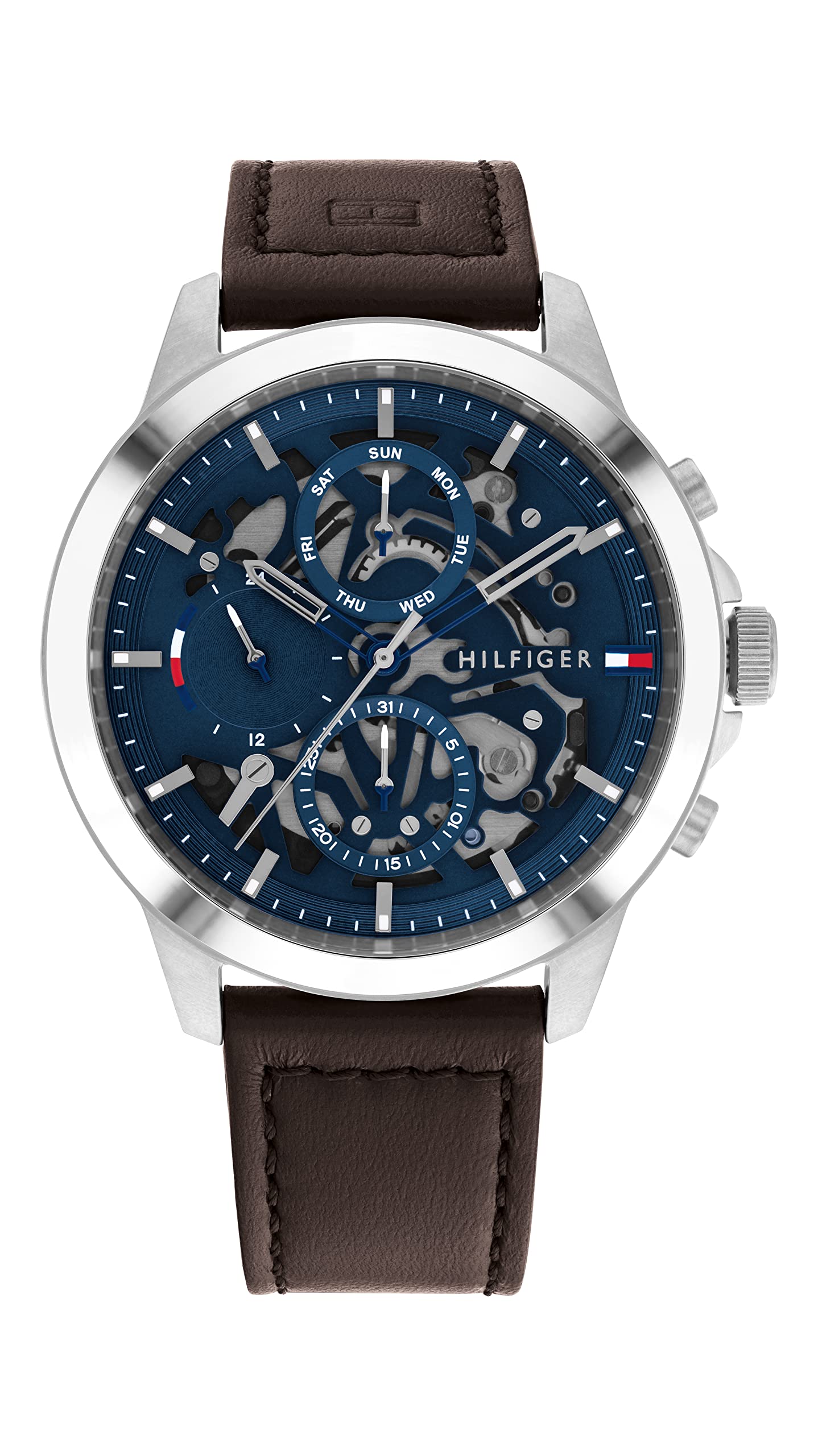 Tommy Hilfiger Men's Casual Watch - Waterproof 50M Multifunctional Wristwatch with Date Display - 44mm Stainless Steel Fashion Watch for Business, Travel & Everyday Wear