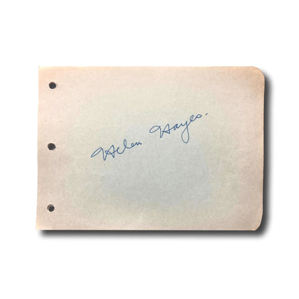 Helen Hayes Hand Signed Album Page Cut with JSA COA - Authentic Autograph from Anastasia Airport - Perfect for Collectors, Memorabilia Displays & Theater Enthusiasts