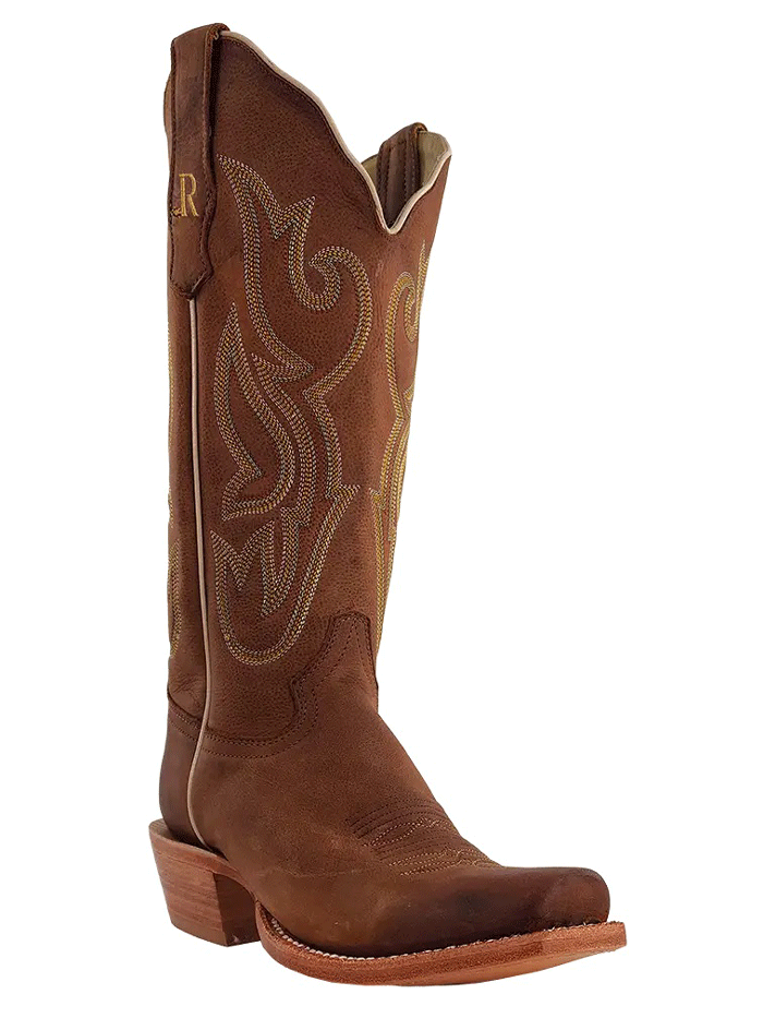 R.Watson RWL8315 Women's Genuine Cowhide Narrow Square Toe Ankle Boots in Camel Brown - Perfect for Office, Casual Outings & Fall Fashion