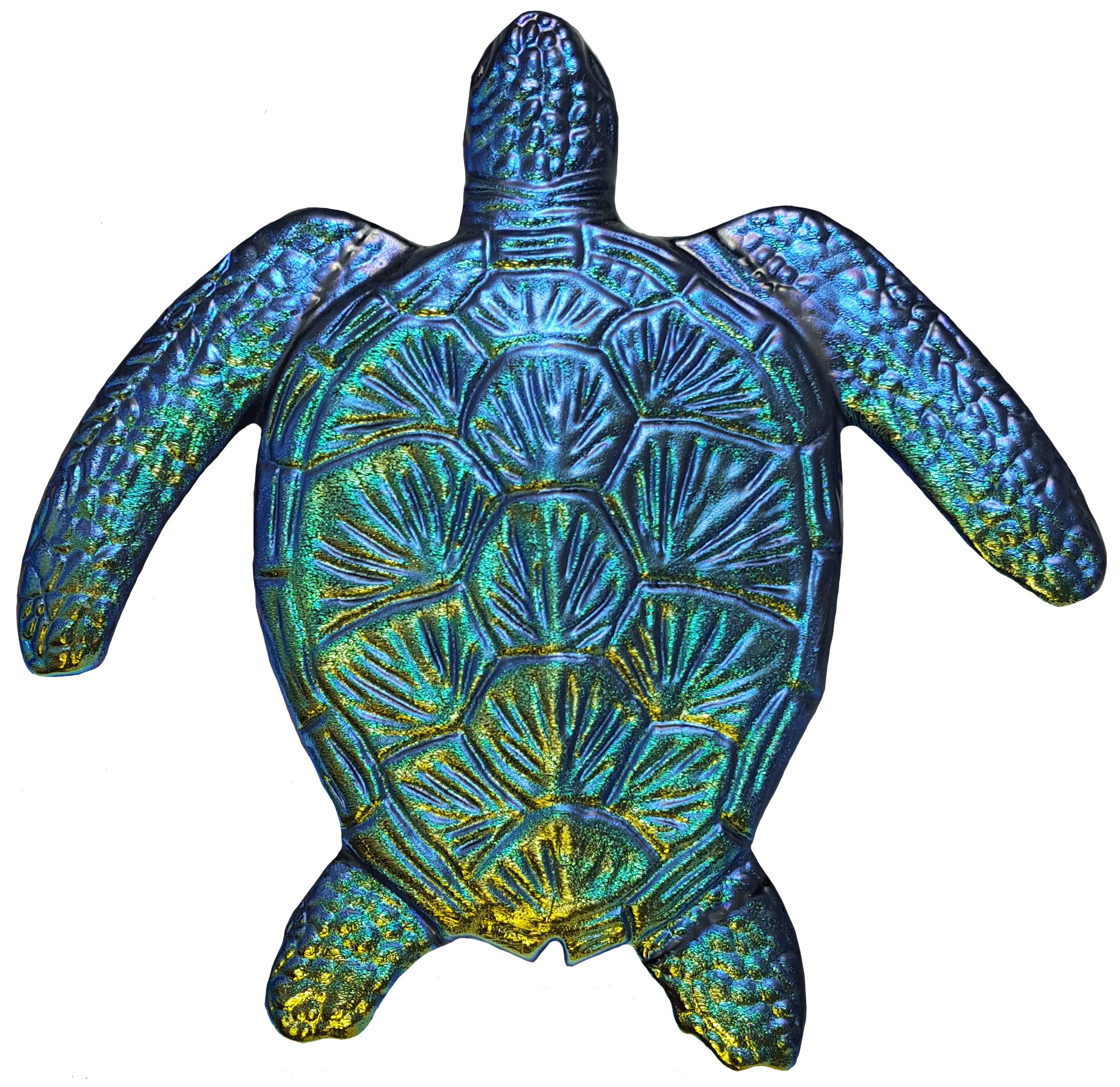 Metallic Loggerhead Turtle Ceramic Mosaic Tile for Swimming Pools - 6 Inch Rainbow Color - Fusion Series - Perfect for Pool Decoration, Backsplash & Bathroom Accent Wall