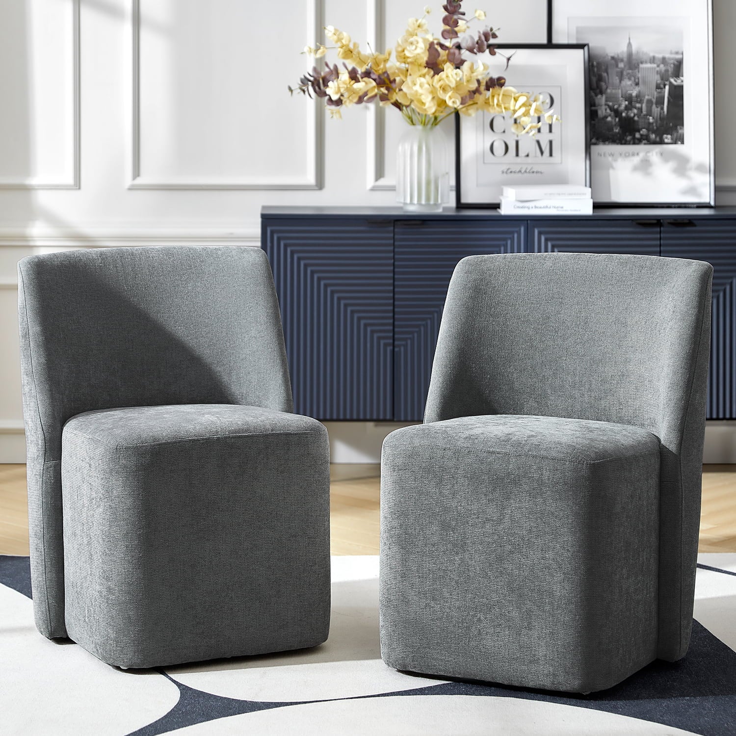 Yale Modern Curved Backrest Dining Chair - Adjustable & Versatile for Kitchen, Dining Room, Office (Set of 2, 4 or 6) - Comfortable Seating for Home & Restaurant Use