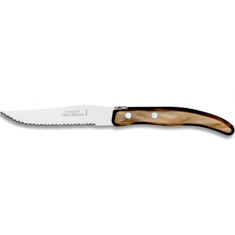Premium Berlingot Box Steak Knives Set of 6 - Stainless Steel Blades with Ergonomic Resin Handle - Perfect for Steak Dinners, BBQ Parties & Fine Dining
