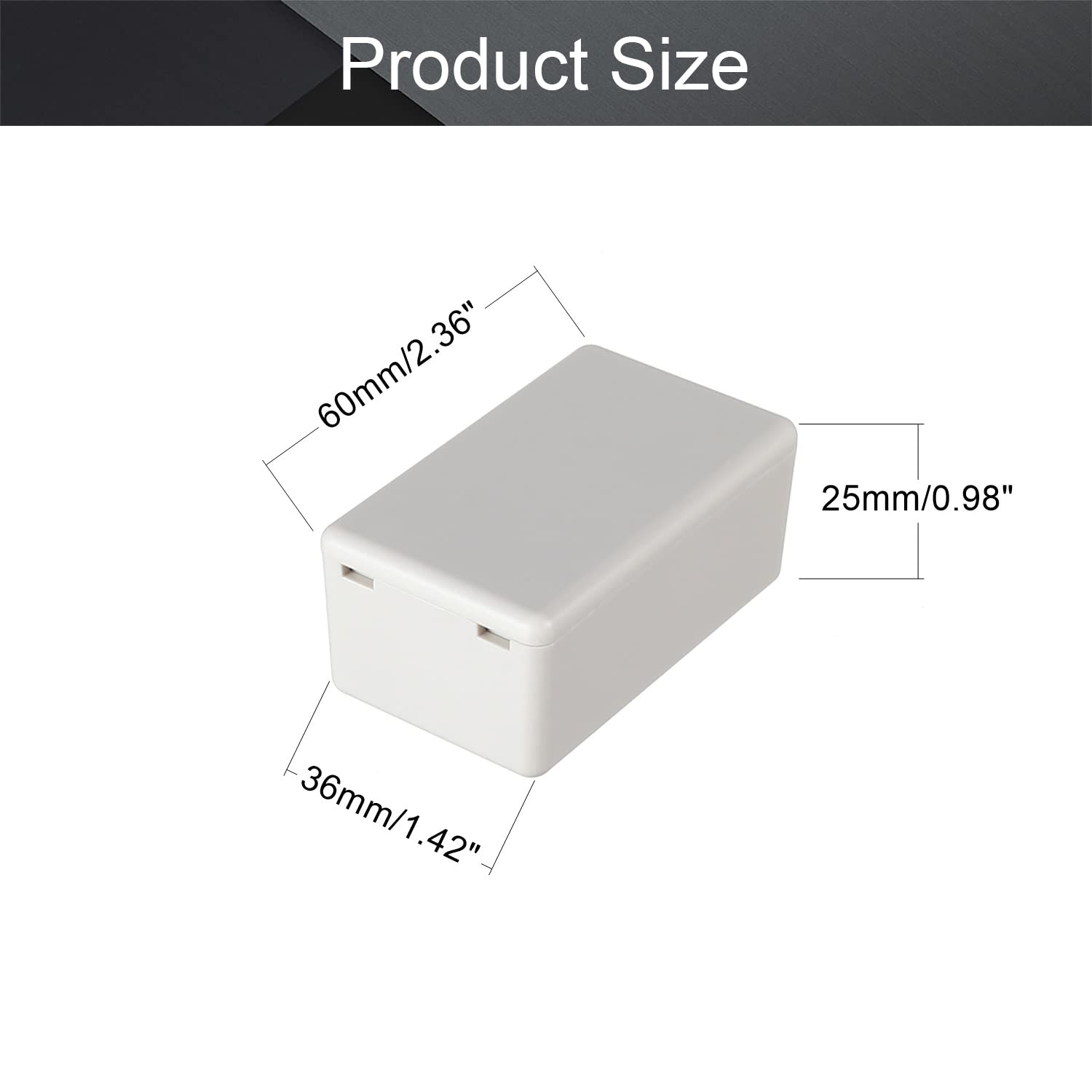 Fielect 3Pcs ABS Plastic Junction Box - Waterproof Electronic Project Enclosure Case (2.36