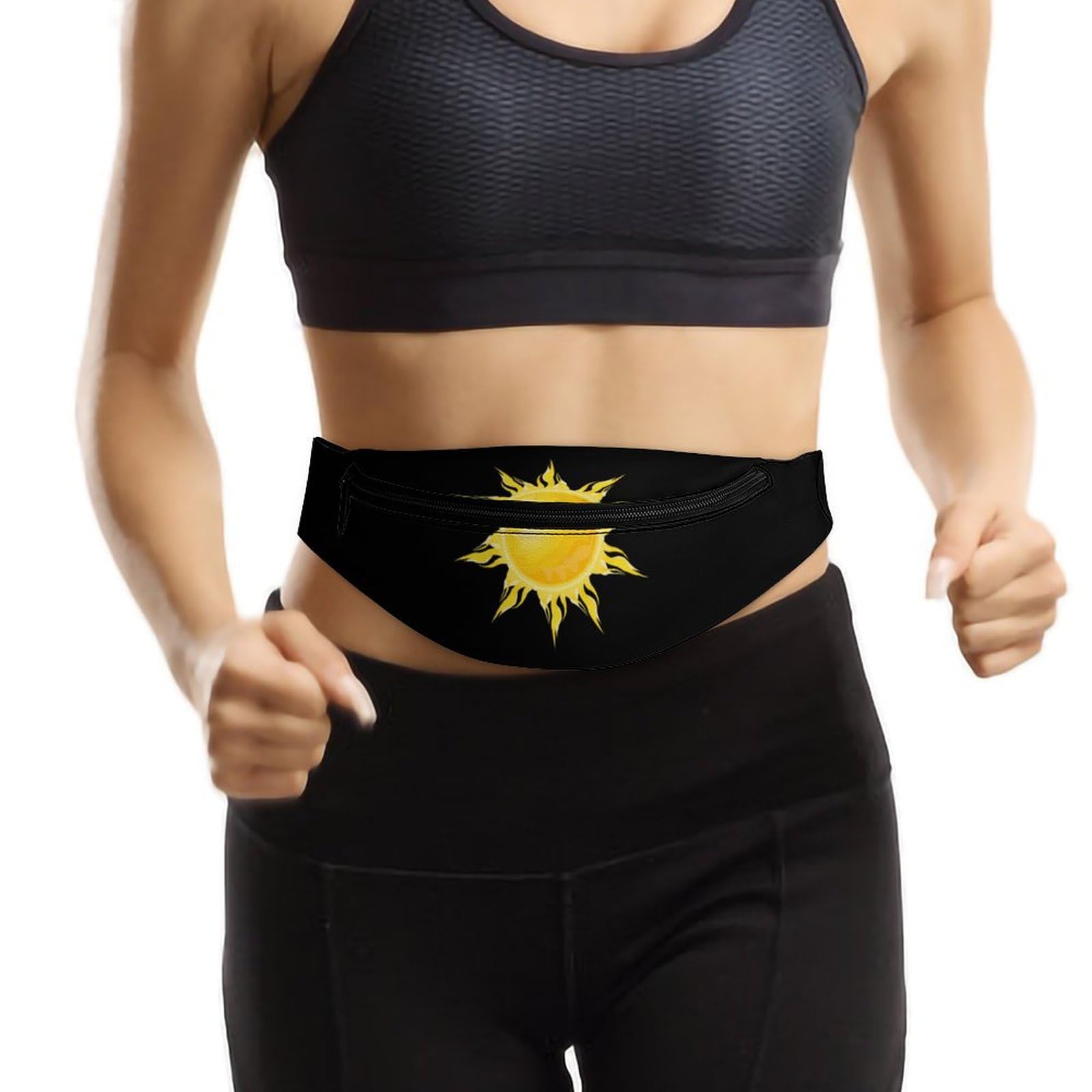 Cartoon Sun Waist Bag with Adjustable Strap - Crossbody Fanny Pack for Women & Men - Perfect for Running, Hiking, Travel & Outdoor Activities
