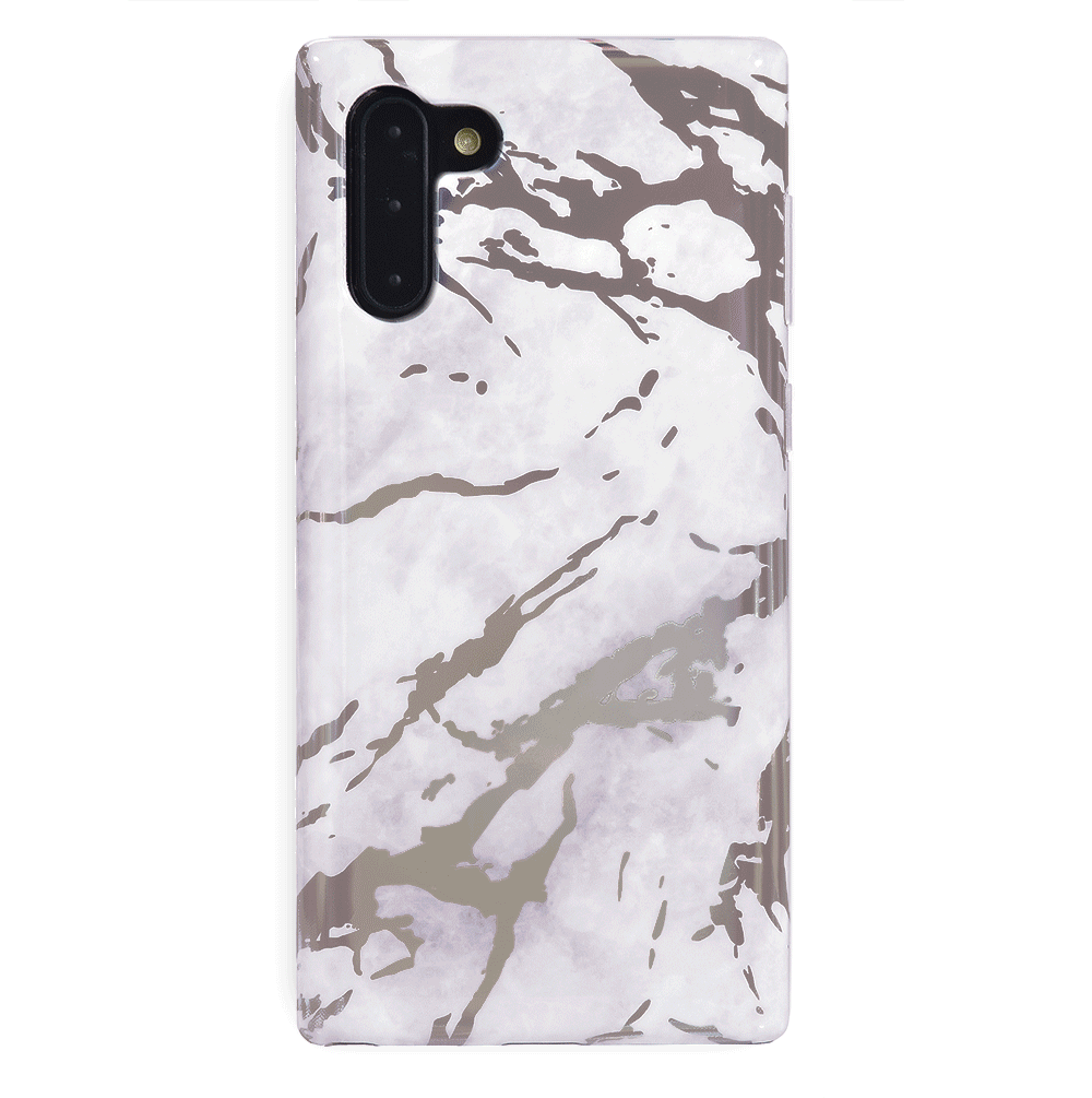 Holo White Marble Phone Case for Samsung Galaxy S21/S20/Note 20 - Premium Protective Cover with Glitter Design - Perfect for Everyday Use, Work & Travel