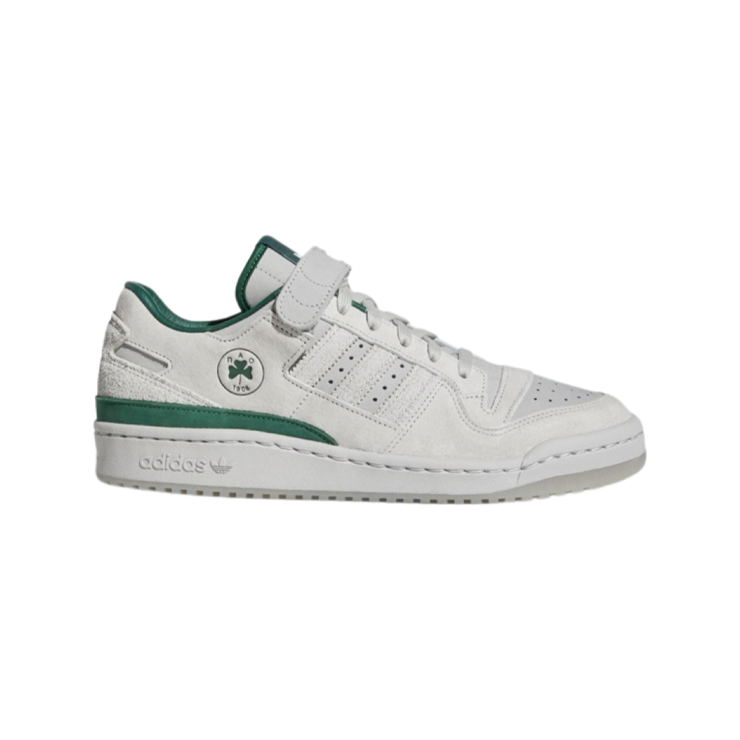 Adidas x BSTN Forum 84 Low Sneakers - Panathinaikos Grey/Two Dark Green/Cloud White - Men's Basketball Shoes for Streetwear & Casual Style