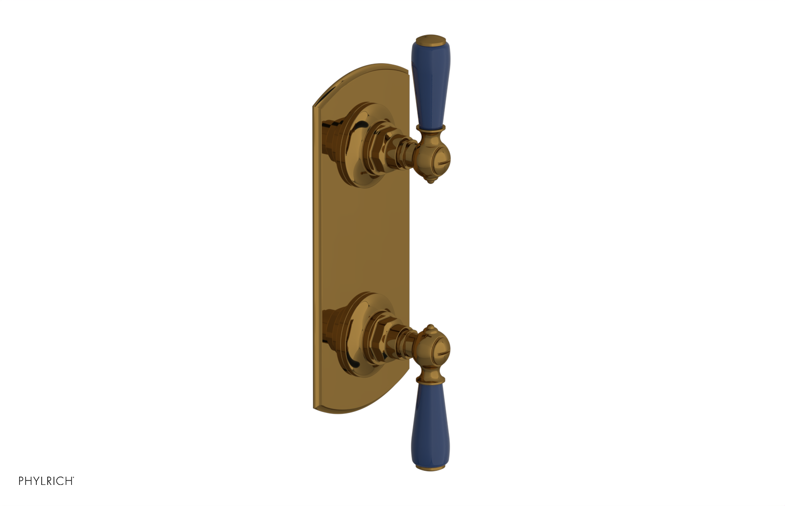 Jamestown Thermostatic Shower Valve with Volume Control & Diverter - Navy Blue Accents (Model 4738) | Perfect for Modern Bathroom Renovations & Spa-Like Shower Experiences