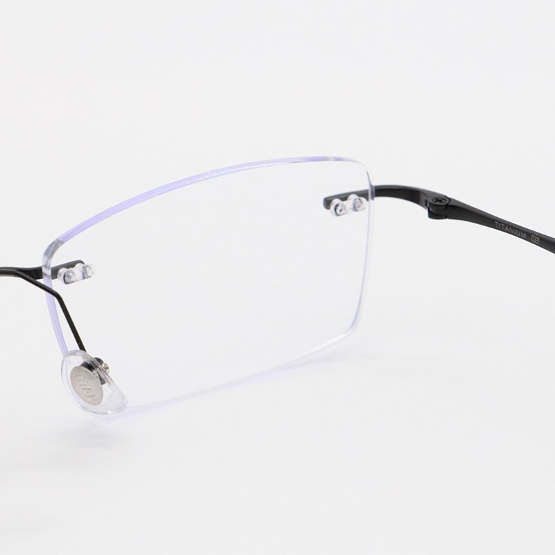 Bclear Unisex Rimless Square Titanium Frame Eyeglasses My632 - Lightweight & Durable Glasses for Men & Women - Perfect for Reading, Work & Everyday Use
