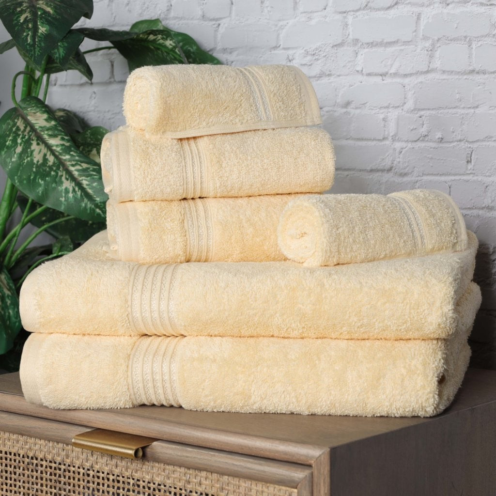Premium 6-Piece Egyptian Cotton Towel Set - Ultra Soft, Highly Absorbent Bath Towels for Spa, Hotel & Luxury Home Use