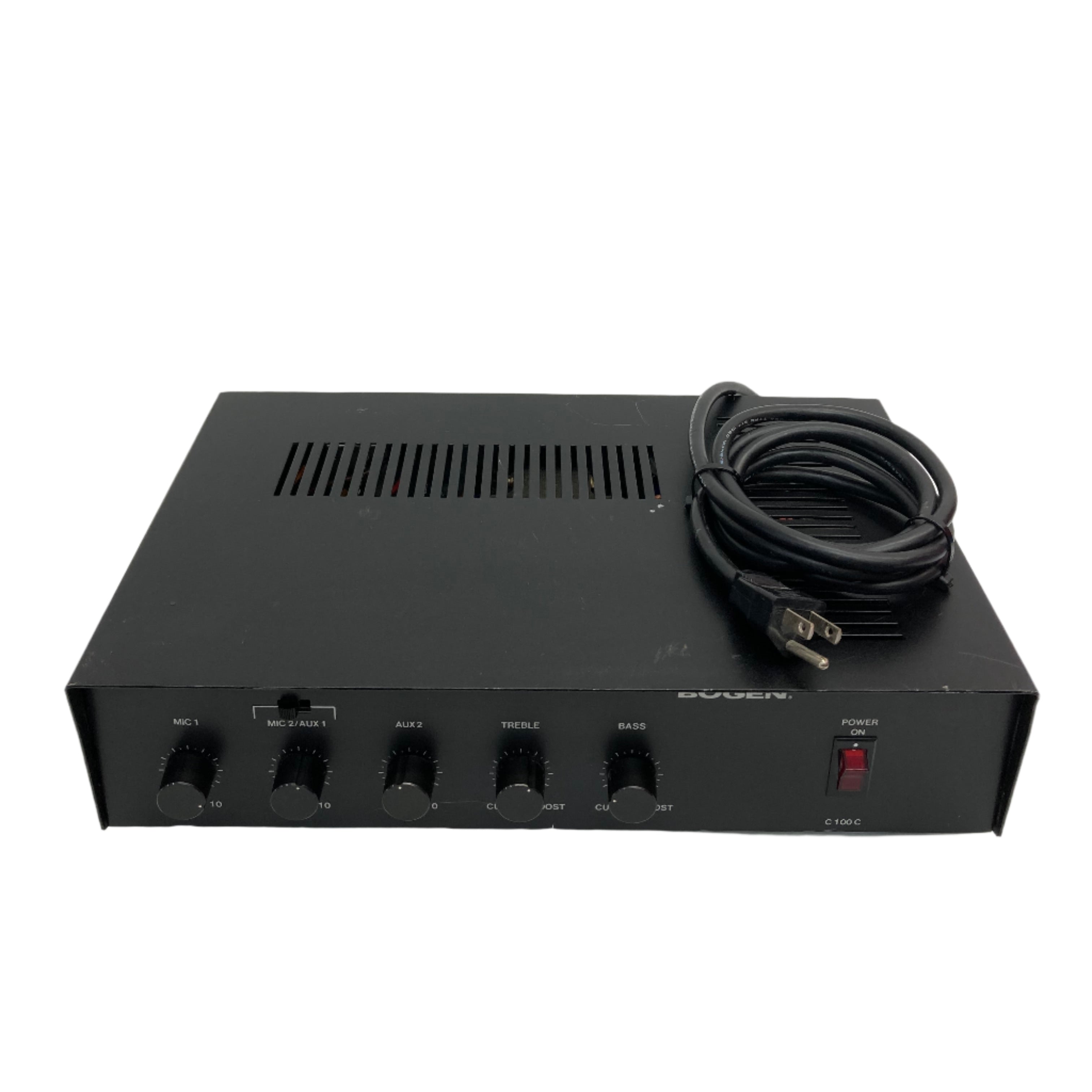 BOGEN C100C 70V Public Address Amplifier - 100W PA System for Schools, Churches & Commercial Buildings - High-Quality Audio Distribution Solution