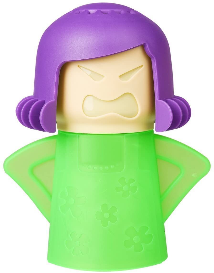 ACZURXLY Angry Mama Microwave Cleaner - Steam Oven Cleaner & Disinfectant for Kitchen with Vinegar & Water | Fast & Easy Microwave Cleaning Gadget | Funny & Useful Kitchen Tool with English Manual (Green) | Perfect for Deep Cleaning Microwaves, Ovens & Removing Grease Buildup