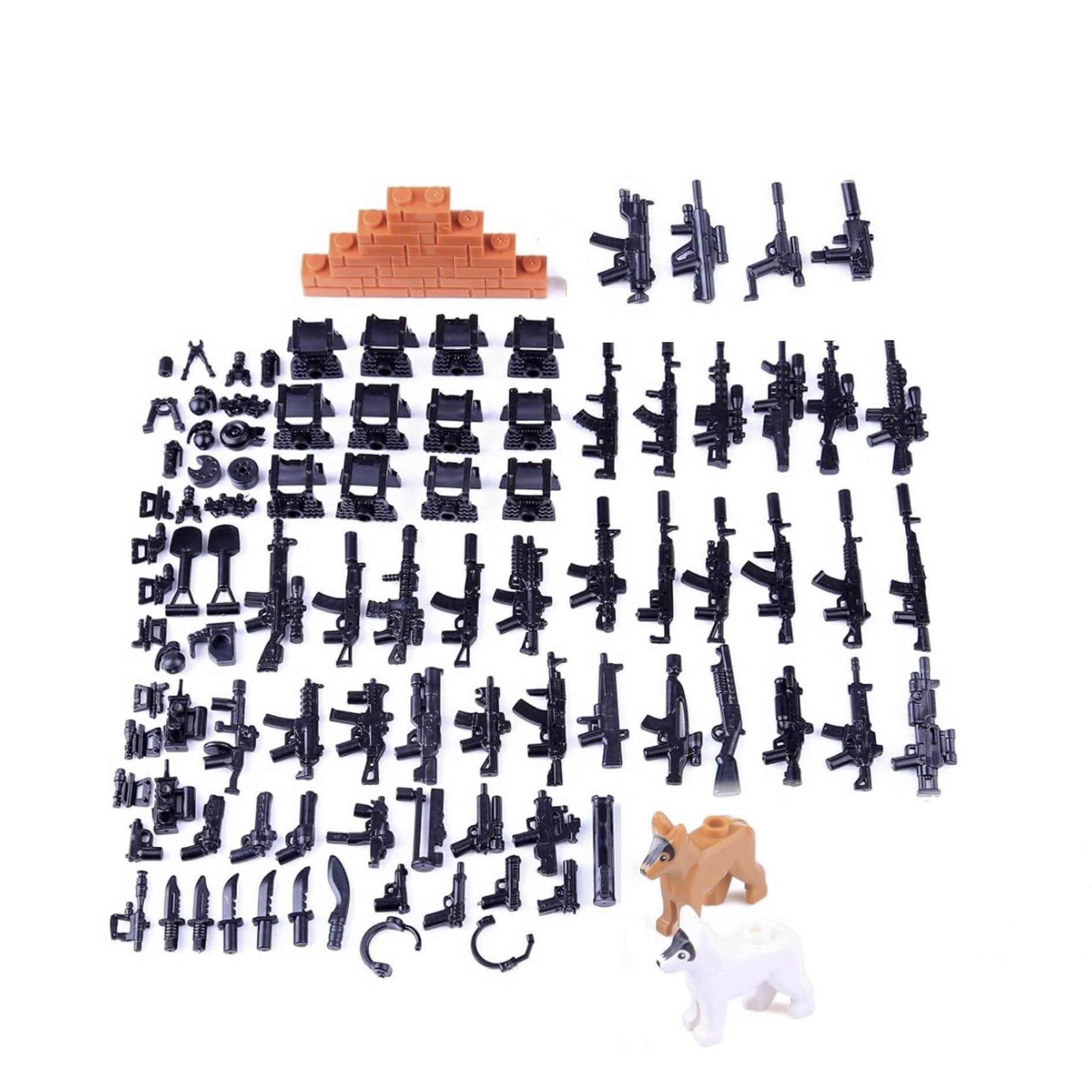 12-Piece Army & SWAT Weapons Pack for Building Blocks Figures - Perfect for Military Play Sets, Action Scenes & Toy Soldier Battles