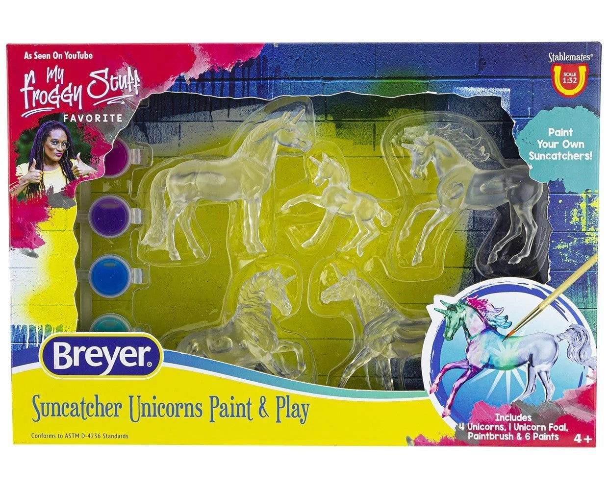 Breyer Suncatcher Unicorns Paint & Play Set - DIY Unicorn Painting Kit for Kids - Creative Arts & Crafts Activity for Birthday Parties, Classroom Projects & Rainy Day Fun
