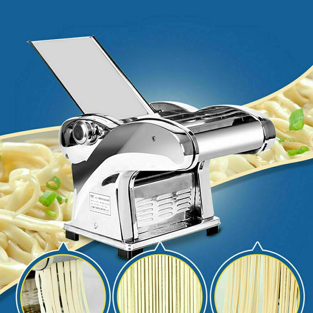 6-Speed Adjustable Electric Pasta Maker Machine - 135W Commercial Noodle Maker with 2 Knives & Roller for Homemade Pasta, Lasagna, Ravioli - Perfect for Italian Restaurants & Home Kitchens