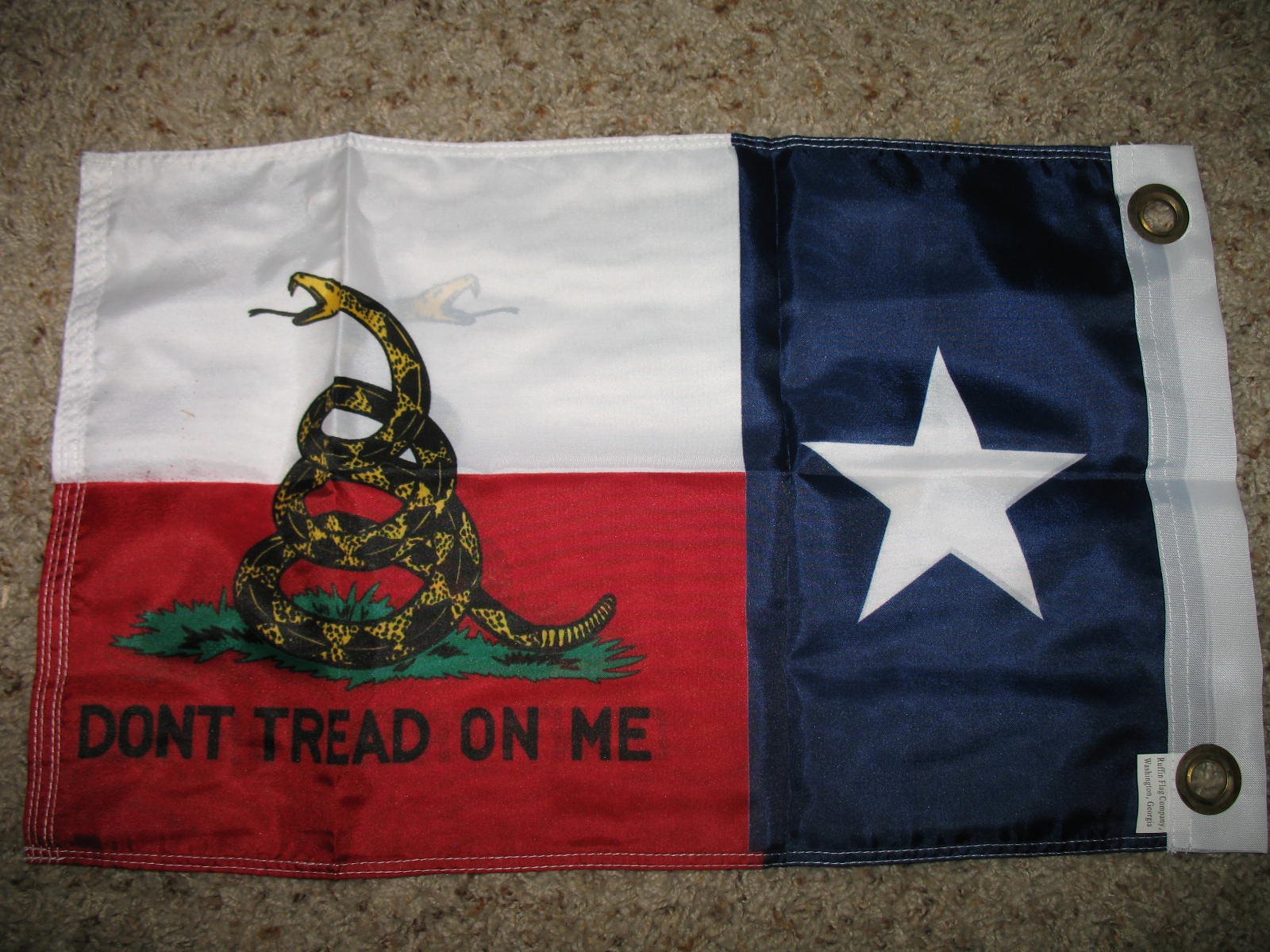 Texas Gadsden Rattlesnake Tea Party Boat Flag 12x18 Inch - Double Sided Outdoor Decorative Flag for Boats, RVs, and Patriotic Events