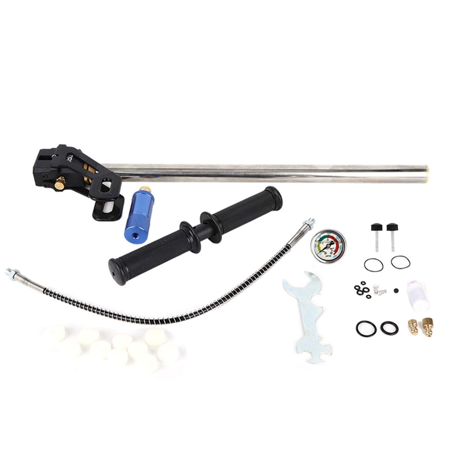Zetiling High Pressure Manual Hand Pump for Diving, 0.5L Mini Oxygen Tank with 53cm Stainless Steel Air Tube - Includes Connector, Wrench & Accessories - Perfect for Scuba Diving, Snorkeling & Emergency Oxygen Supply