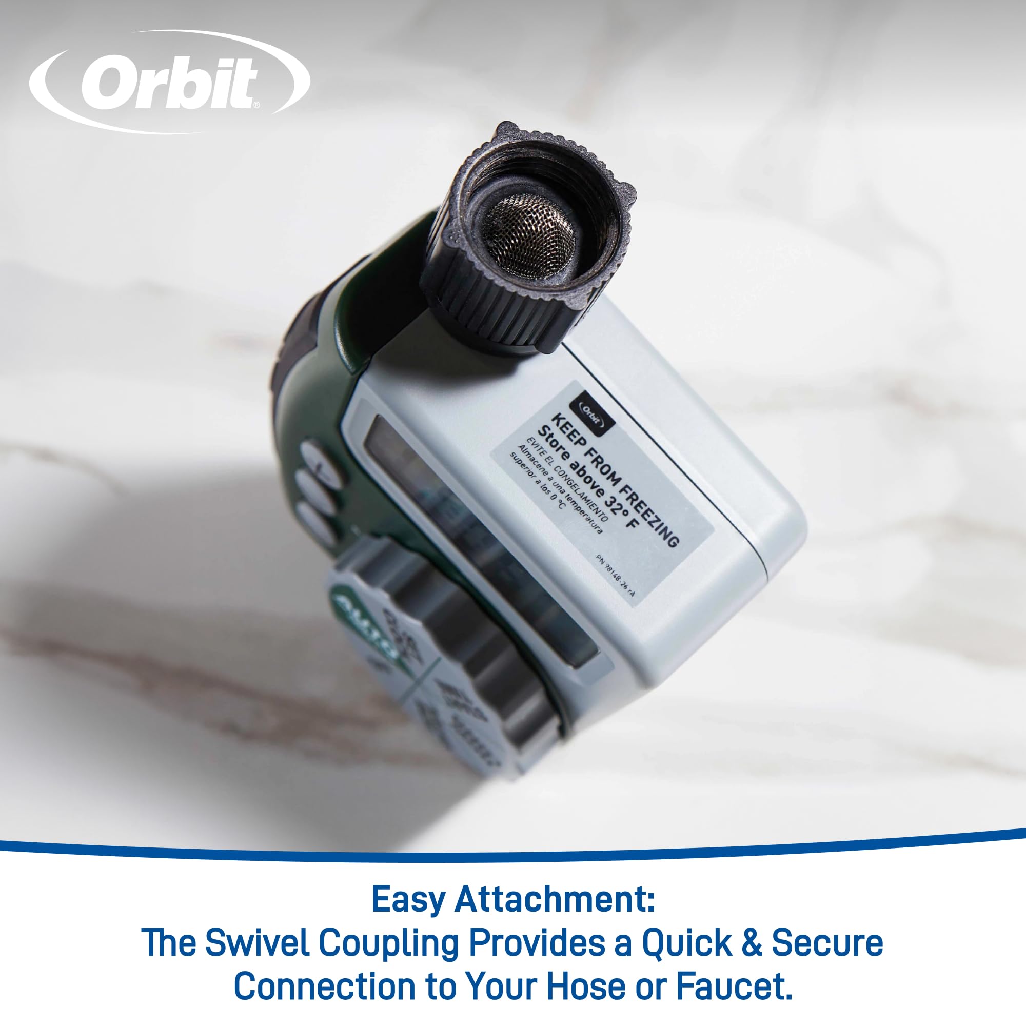 Orbit 62061Z 1-Outlet Programmable Hose Faucet Timer - Smart Watering Controller for Garden, Lawn & Outdoor Plants - Automatic Irrigation System for Sprinklers & Drip Systems