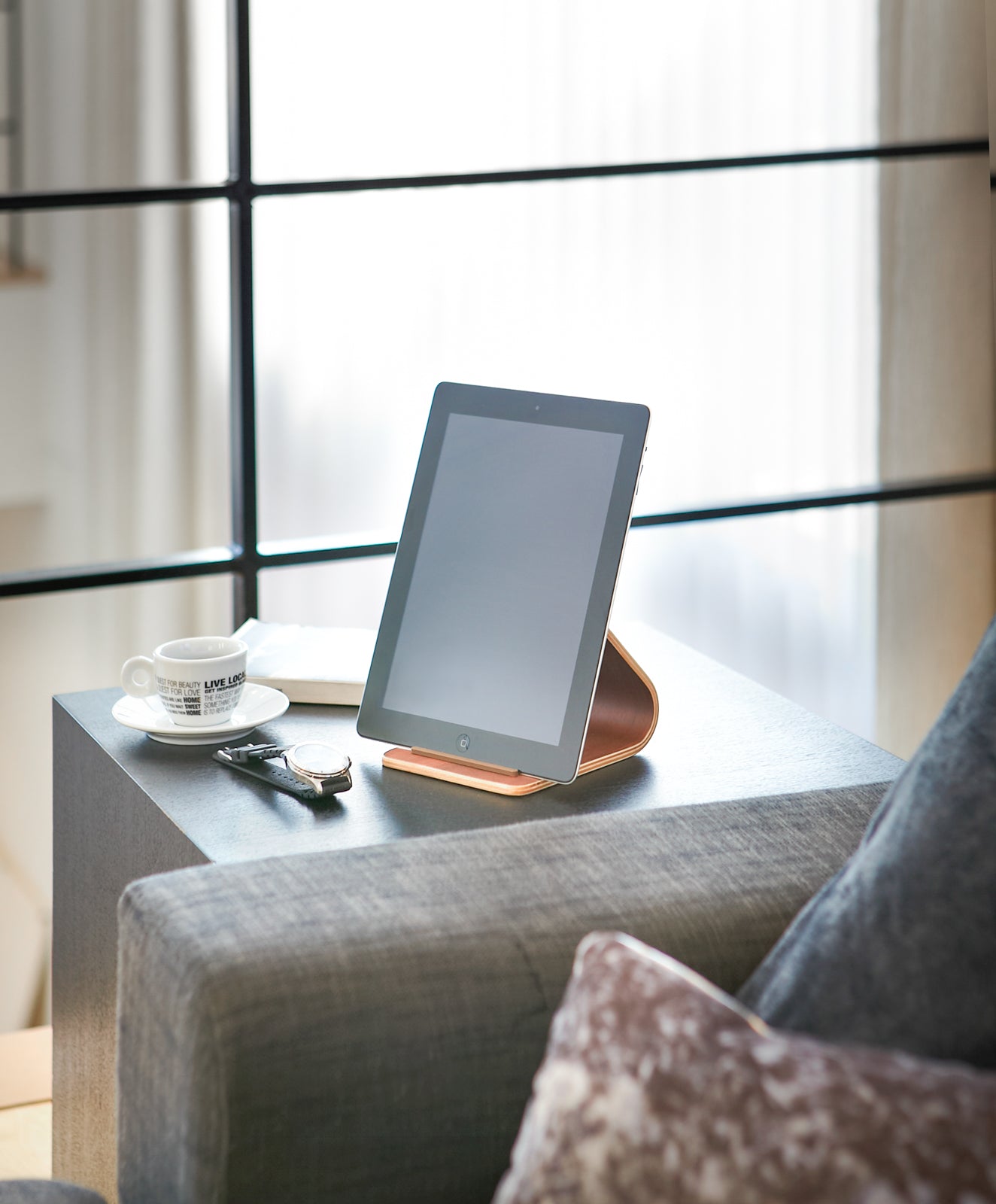 Premium Wooden Tablet Stand Holder - Adjustable & Sturdy for iPad, Kindle, and Smartphones - Perfect for Home, Office, and Travel Use