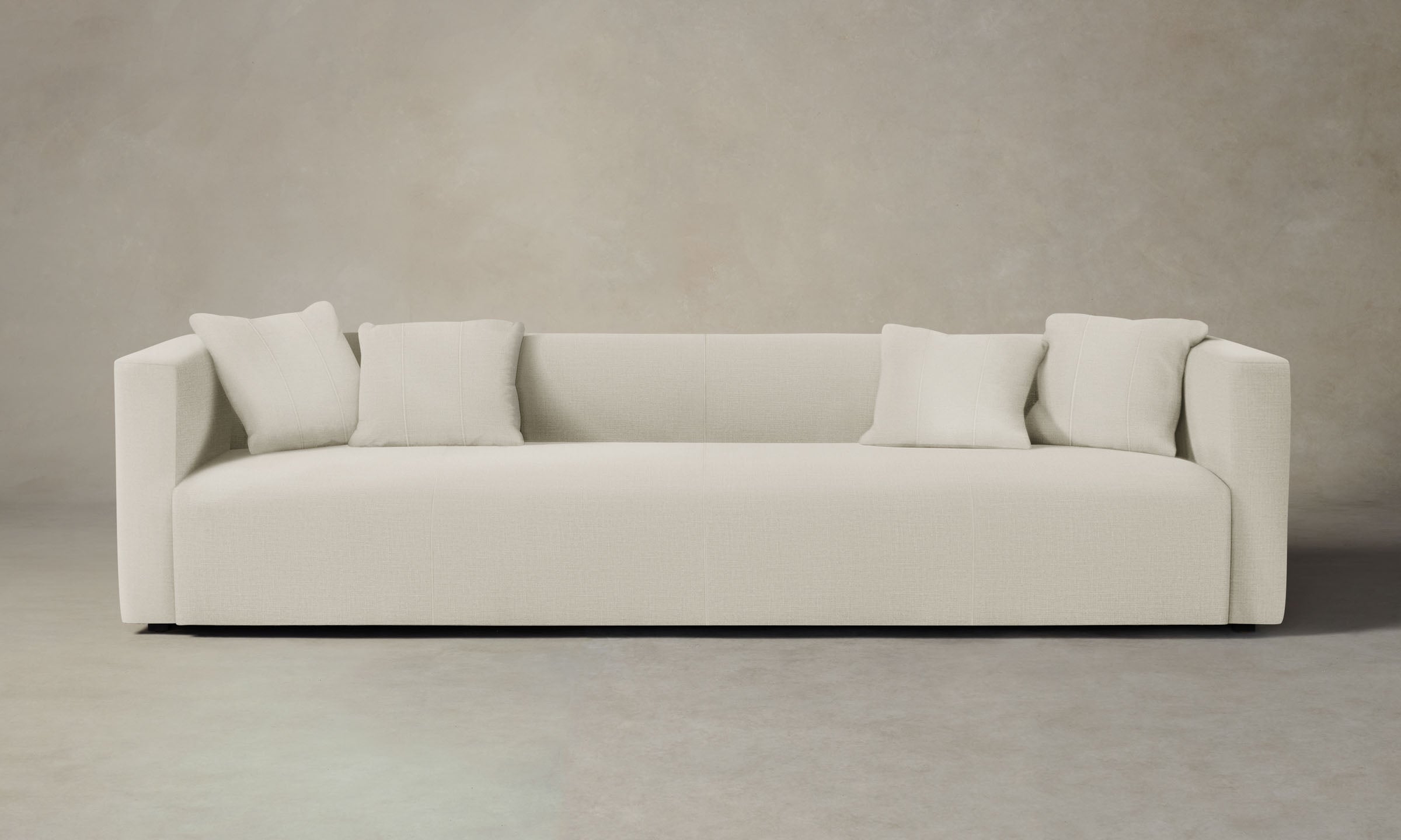 The Breuer Sofa - Italian Brushed Wool Vanilla Upholstered Modern Lounge Chair for Living Room, Office & Reading Nook