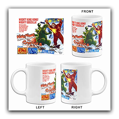 King Kong vs Godzilla 1962 Movie Poster Mug - Vintage Film Collectible Coffee Cup - Perfect for Movie Nights & Gifts