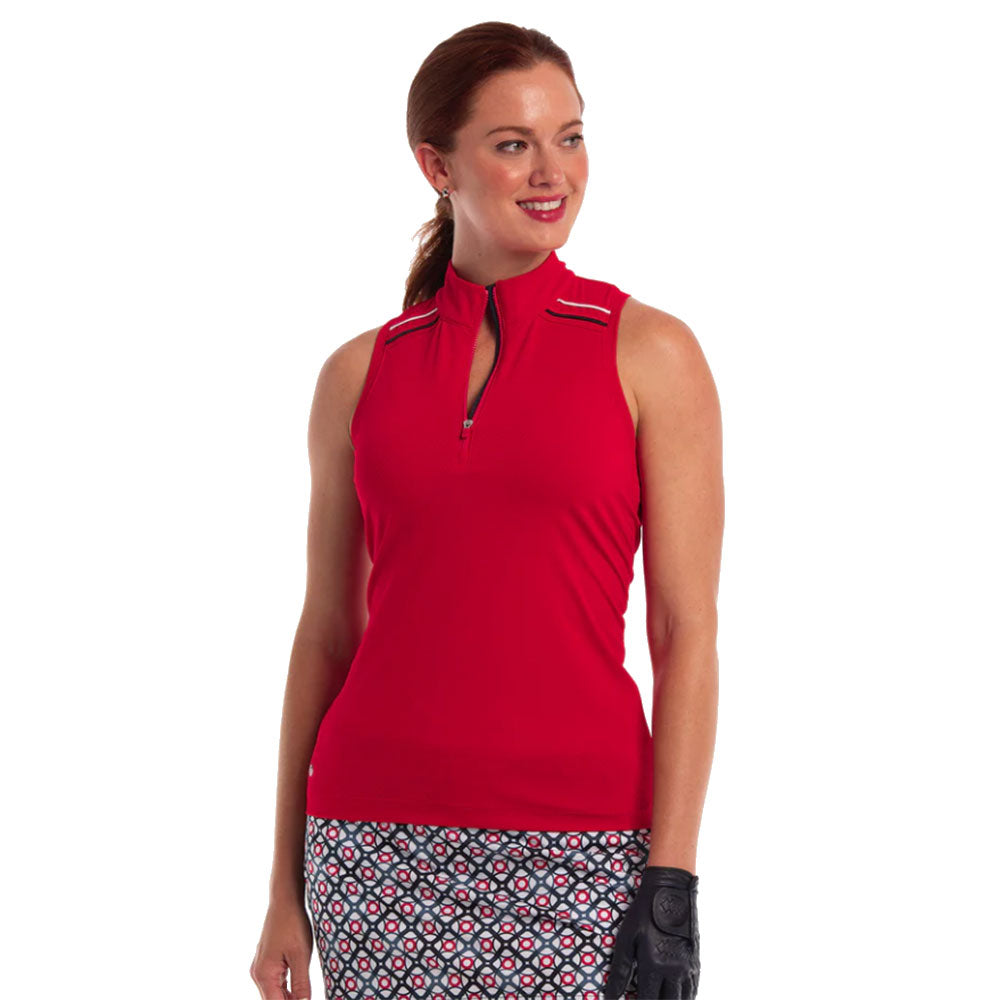EP New York Women's Racerback Sleeveless Golf Polo Shirt - Breathable Moisture-Wicking Athletic Top for Golf, Tennis & Summer Sports