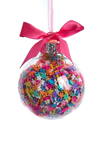 60mm Bubblegum Ball with Sprinkles - Fun Christmas Ornament for Tree Decor, Party Favors & Candy-Themed Decorations