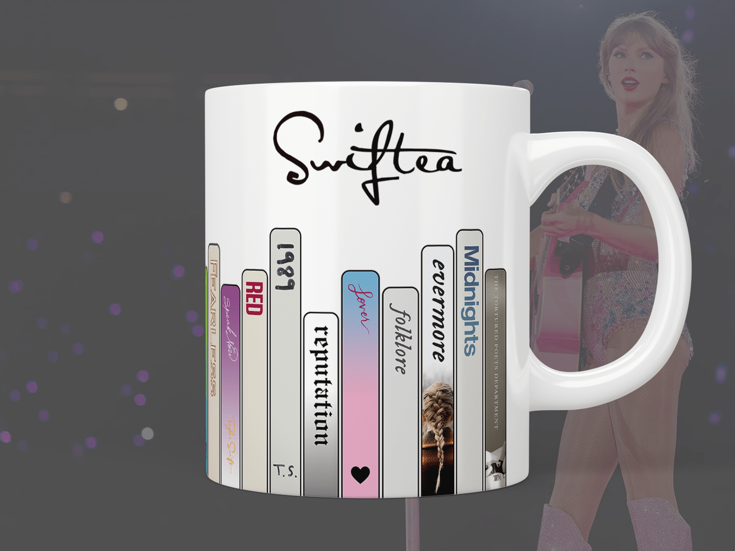 Taylor Swift 'Swiftea' Album & Eras Tour Ceramic Coffee Mug - Perfect for Swiftie Fans, Tea & Coffee Lovers, Collectible Merchandise for Home, Office & Gifts