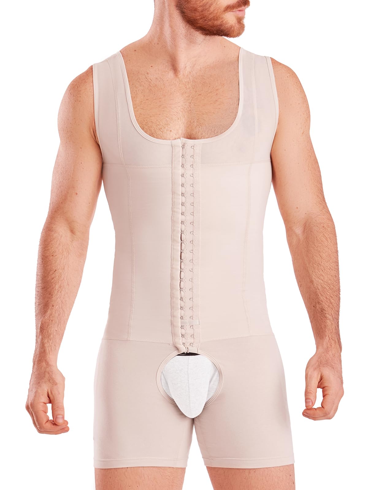 SHAPE CONCEPT Men's Shapewear 361 - Colombian Faja for Men with Hook Closure | Stomach Compression Girdle & Abdominal Control | Slimming Underwear for Workout, Post-Surgery & Everyday Wear