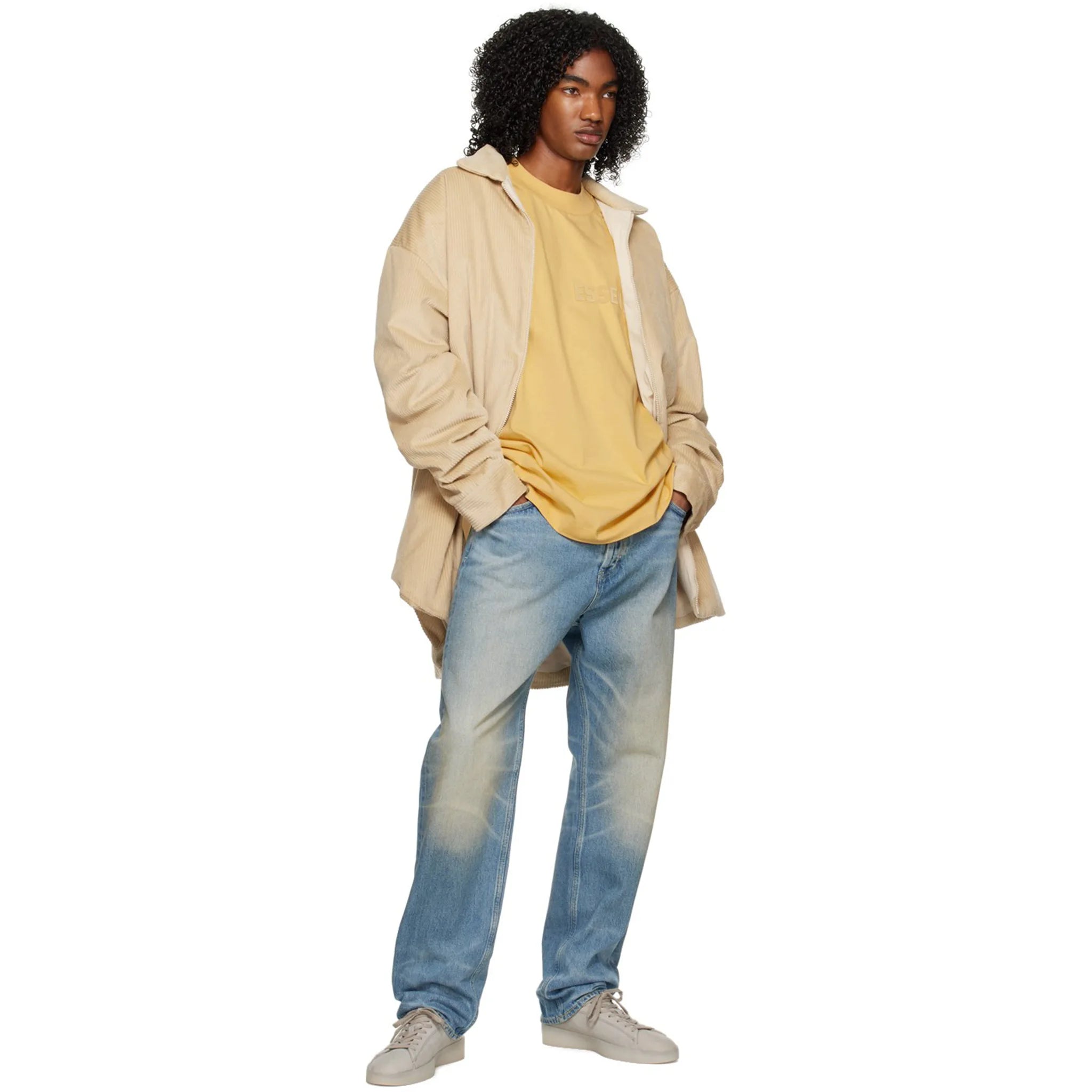 Fear of God Essentials Light Tuscan T-Shirt for Men - SS23 Collection | Casual Streetwear Tee for Everyday Wear & Layering