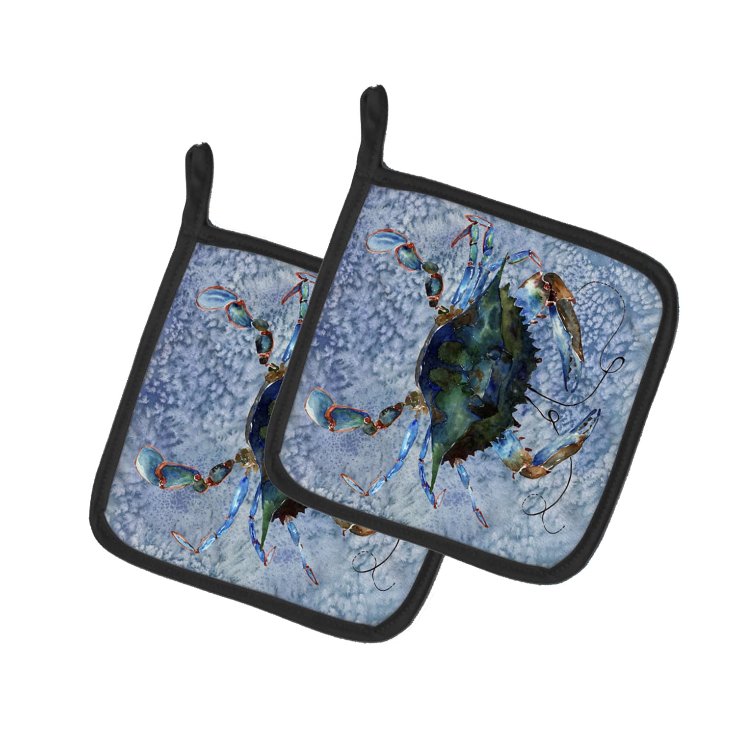 Caroline's Treasures 8151PTHD Crab Design Heat Resistant Pot Holders Set - 7.5