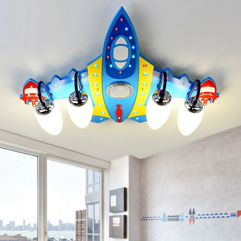 Stylish Airplane Chandelier Lighting Fixture - Modern Aircraft Ceiling Light for Bedroom, Living Room & Nursery Decor