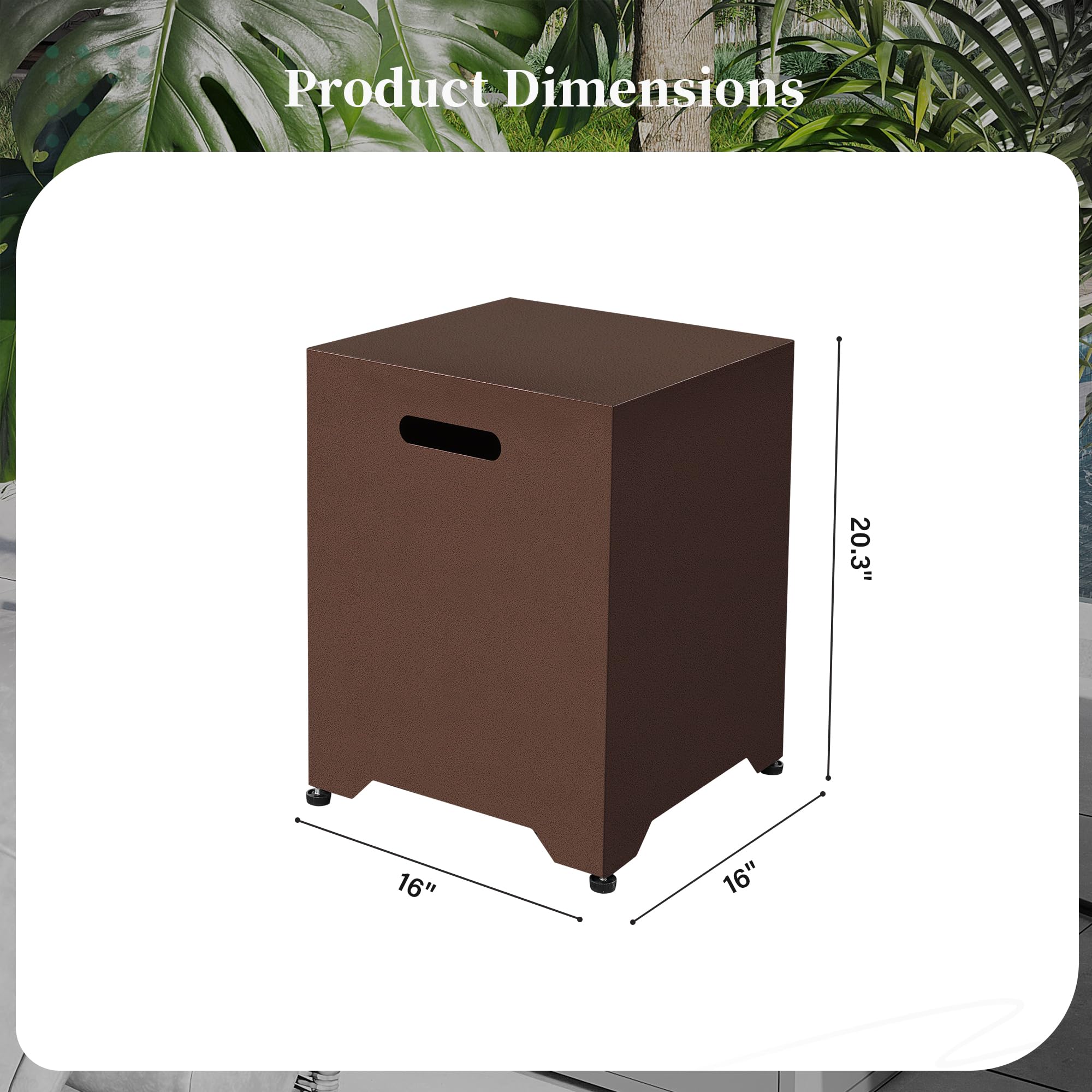 UPHA Propane Tank Cover Table - 20 Gallon Gas Tank Storage Box with Side Door Opening, Hideaway Outdoor Side Table for Patio, Deck, and Backyard (Brown)