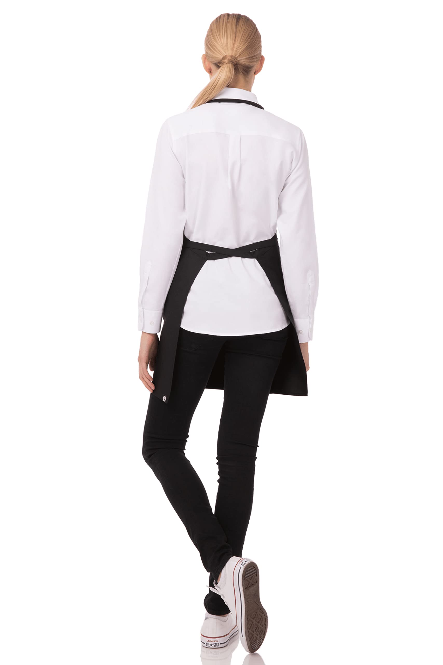 Chef Works Unisex V-Neck Tuxedo Apron - Professional Waist Cooking Apron for Chefs, Waiters & Bartenders - Perfect for Restaurants, Catering & Home Kitchen Use