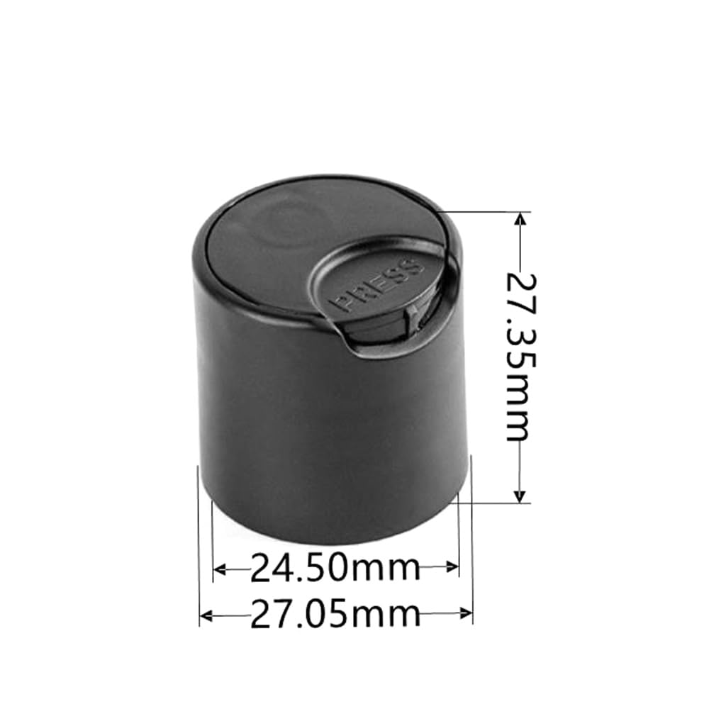 ZYAMY 20pcs 24/410 Black Disc Top Caps for Plastic Bottles - Durable Replacement Lids for Squeeze Bottles & Empty Containers - Perfect for Kitchen, Lab, and DIY Projects