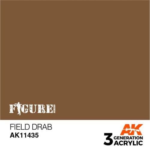 AK Interactive AK11435 3rd Generation Field Drab Acrylic Paint - 17ml Bottle for Miniature Figures & Model Painting - Perfect for War Gaming, Dioramas & Scale Models