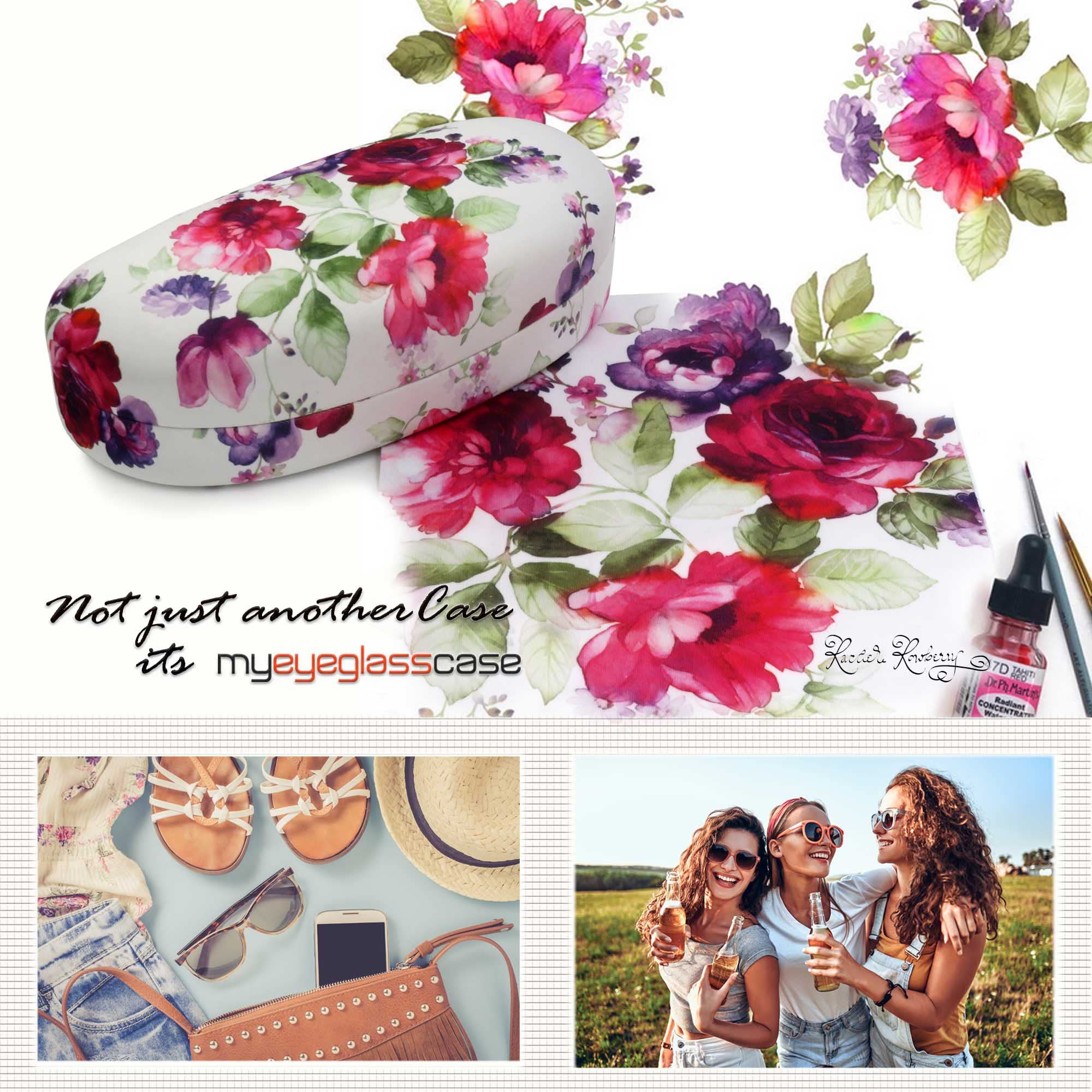 **Durable Hard Shell Sunglasses Case for Women - Large Eyeglass Holder with Pouch & Cleaning Cloth - Perfect for Travel, Work, and Everyday Protection**