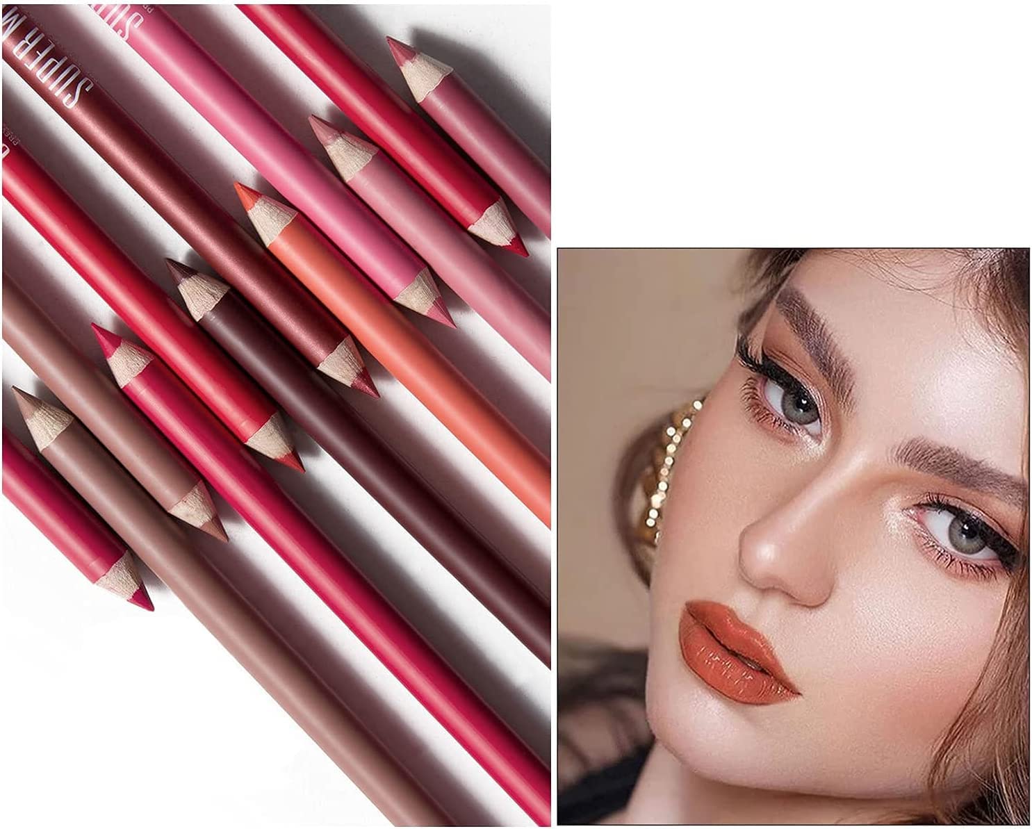 12 Colors Matte Lip Liner Set - Professional Long Lasting Waterproof Lip Pencil for All Skin Tones | Perfect for Daily Makeup, Party Looks & Photo Shoots