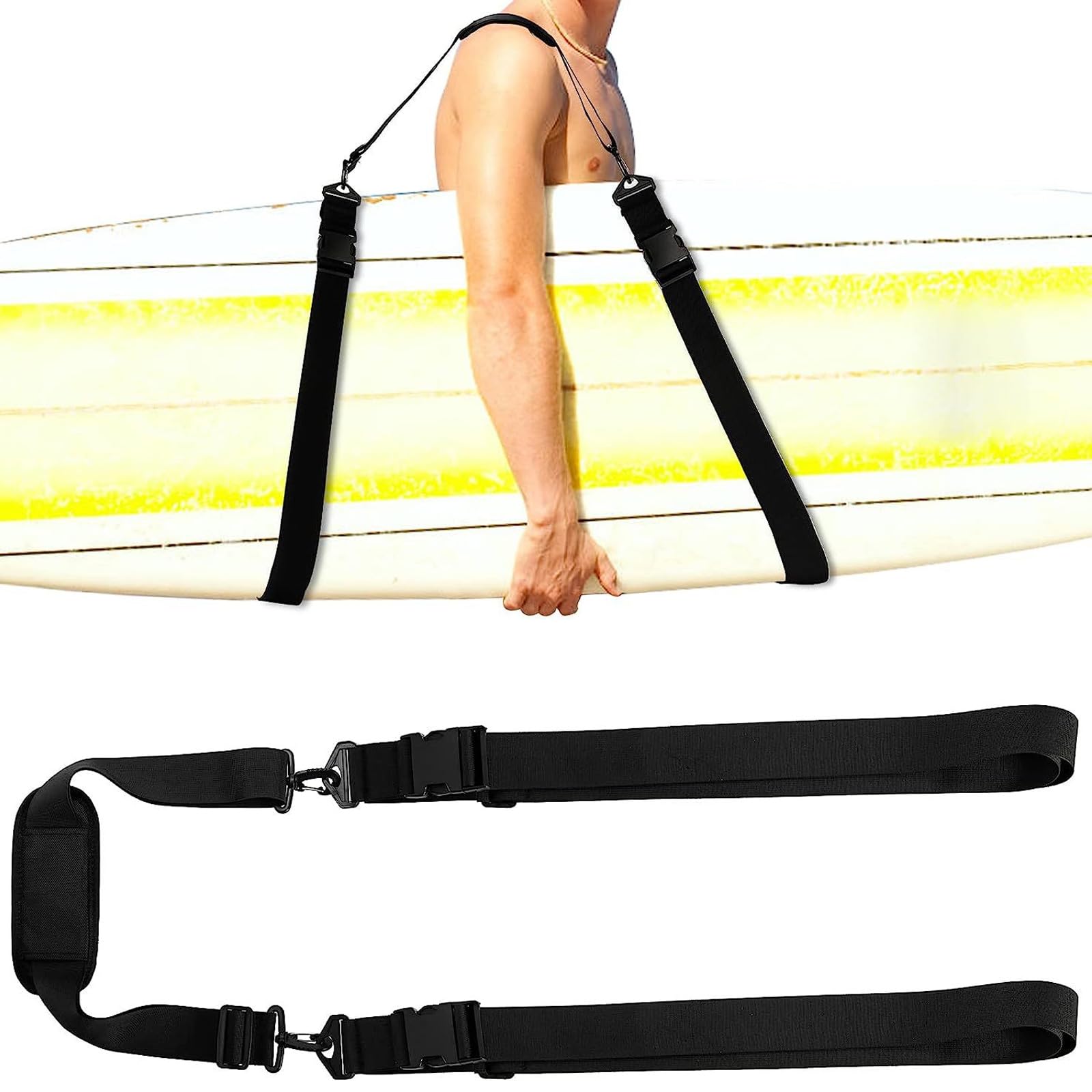 Premium Paddle Board Carry Strap - Heavy Duty SUP Shoulder Strap for Inflatable Kayak & Surfboard - Comfortable Paddleboard Accessories for Adults - Perfect for Beach, Lake & Water Sports Adventures