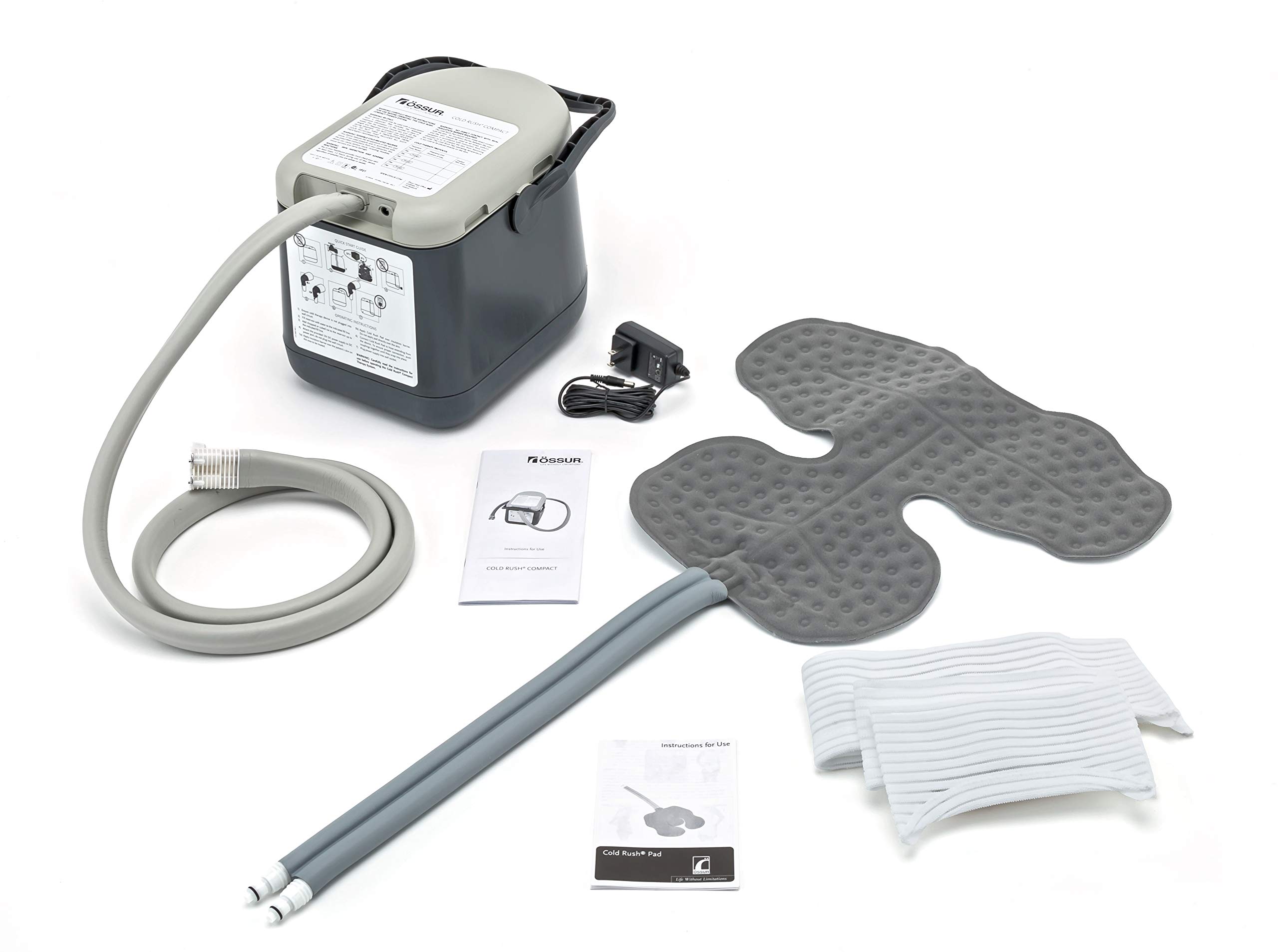 Ossur Cold Rush Compact Therapy Machine System with Large Shoulder Pad - Ergonomic, Adjustable Wrap for Pain Relief - Quiet, Lightweight Cryotherapy Freeze Kit Pump for Shoulder, Knee & Joint Recovery - Ideal for Post-Surgery, Sports Injuries & Arthritis