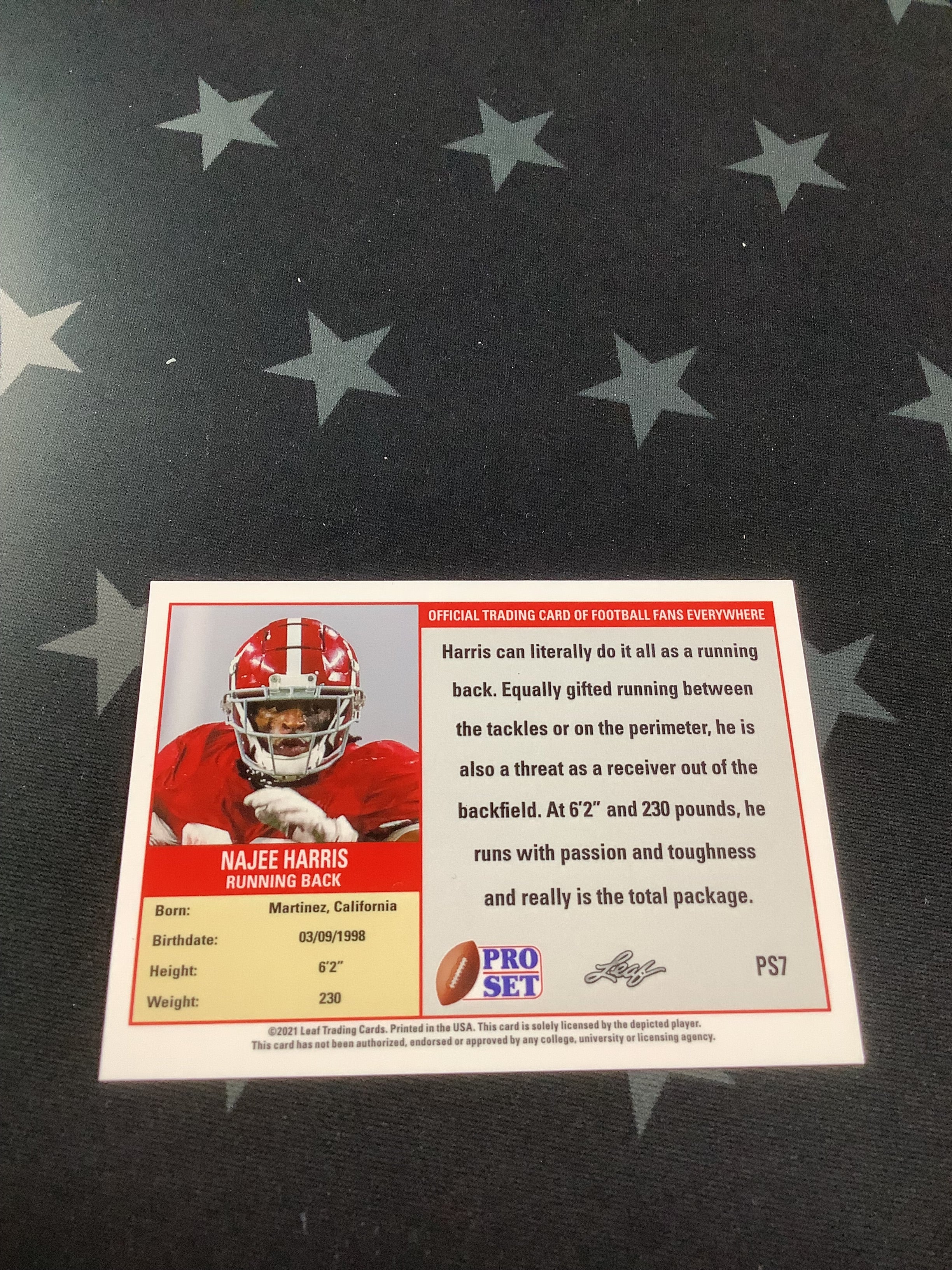2021 Leaf Pro Set Football NaJee Harris Rookie Card - Collectible Sports Memorabilia for NFL Fans & Trading Card Enthusiasts - Perfect for Display, Trading, and Investment