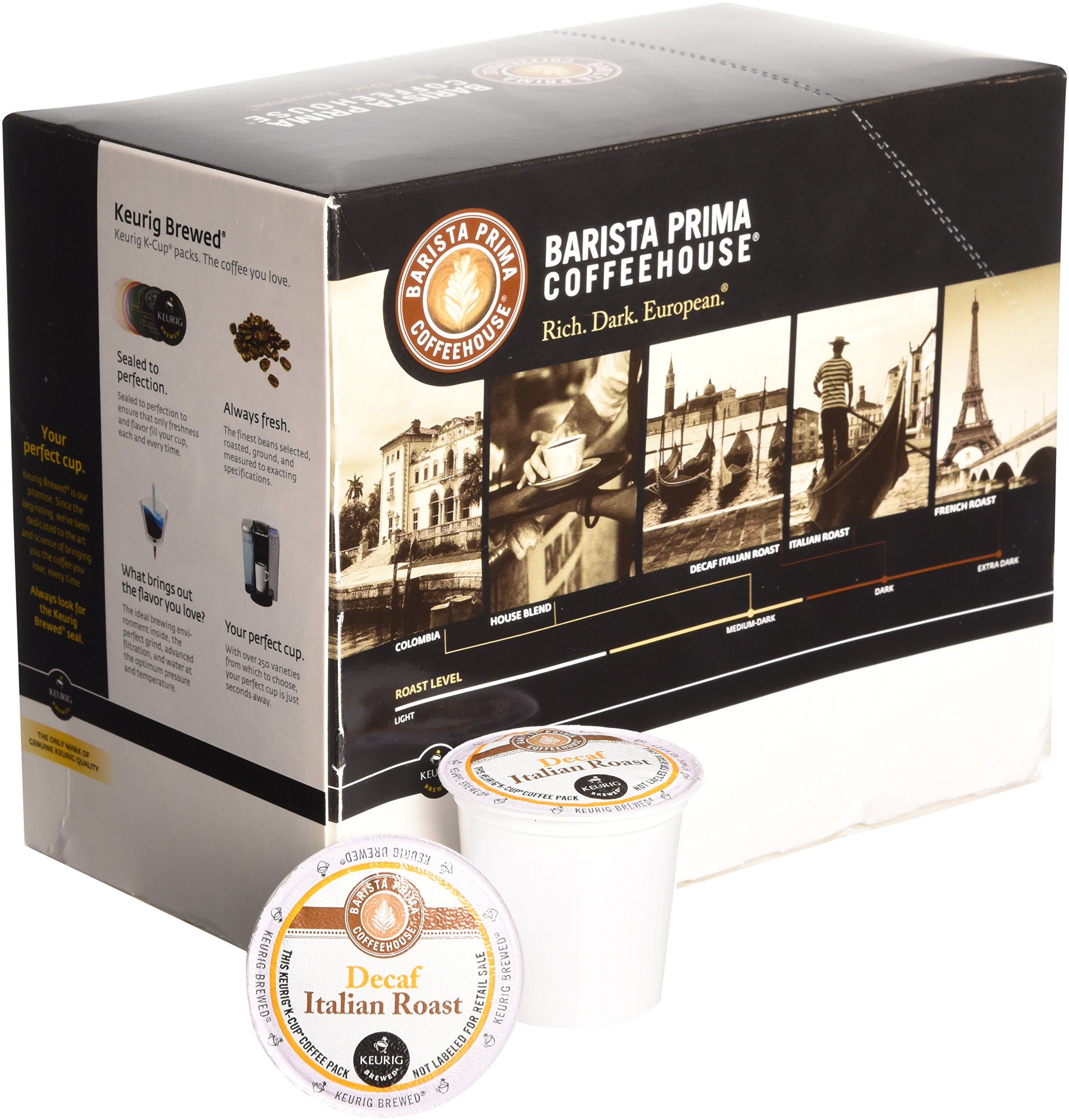 Barista Prima Coffee DECAF ITALIAN Roast K-Cup Pods (24 Count) - Rich & Smooth Decaffeinated Coffee for Keurig Brewers - Perfect for Morning Brews, Office Use & After-Dinner Relaxation