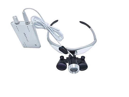 BoNew 2.5X Magnifying Glass with LED Headlamp - Optical Glass Lens, Portable & Hands-Free for Jewelry Making, Watch Repair, and Reading - Includes Storage Pouch (Silver)