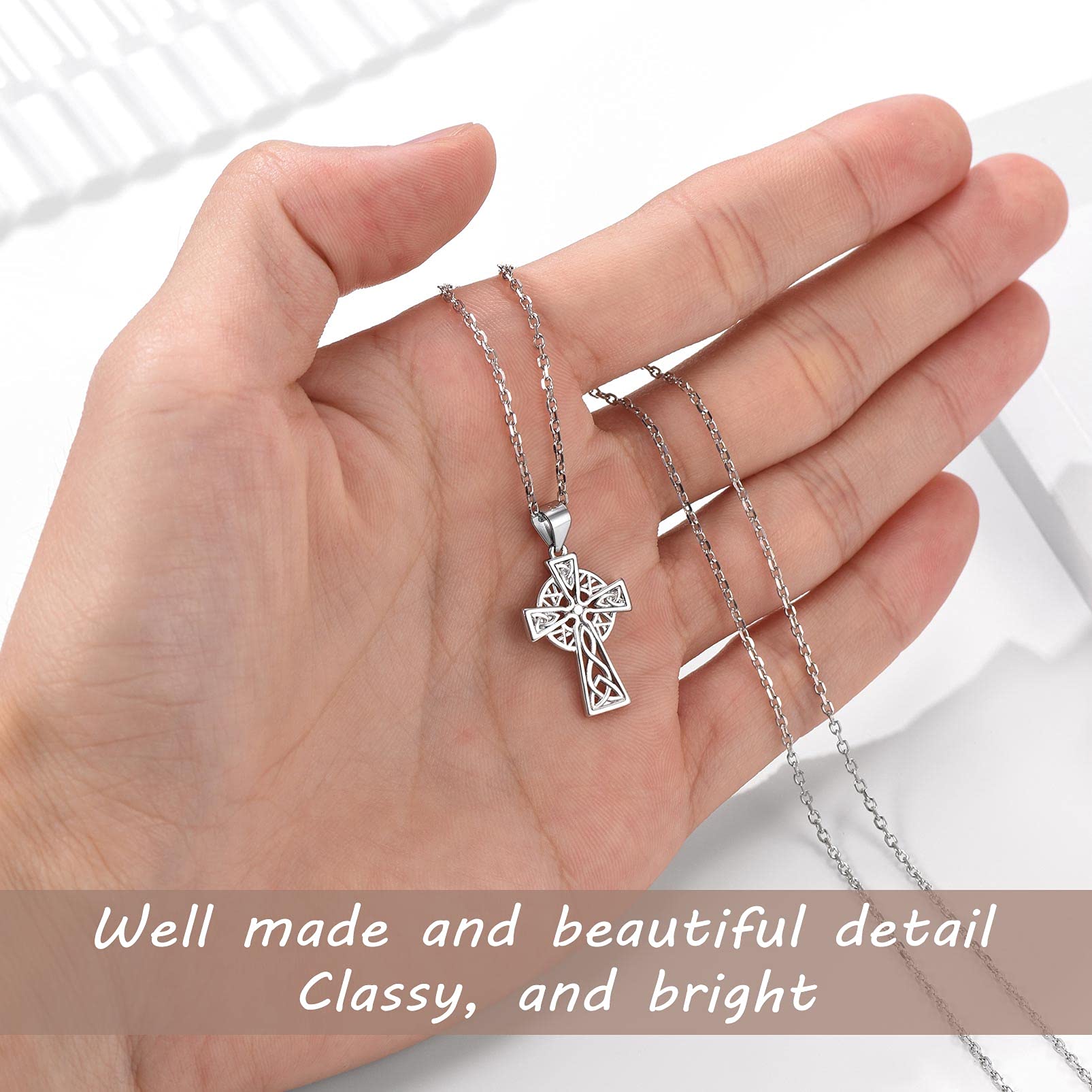 Celtic Love Knot Necklace for Women - 925 Sterling Silver Irish Jewelry for Good Luck & Gifts