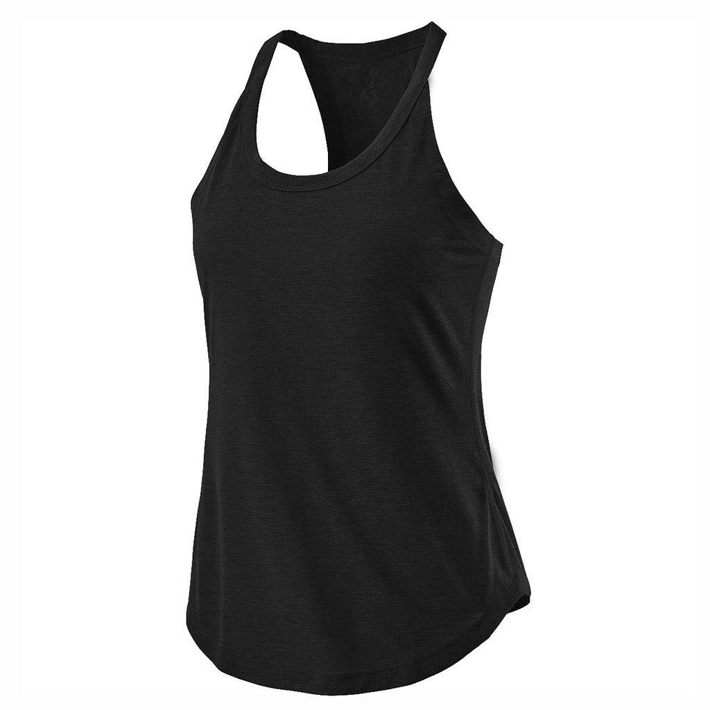 HHPP Women's Loose Fit Sexy Casual Sport Yoga Top - Solid Color Racerback Halter Neck Workout Shirt for Gym, Running & Everyday Wear