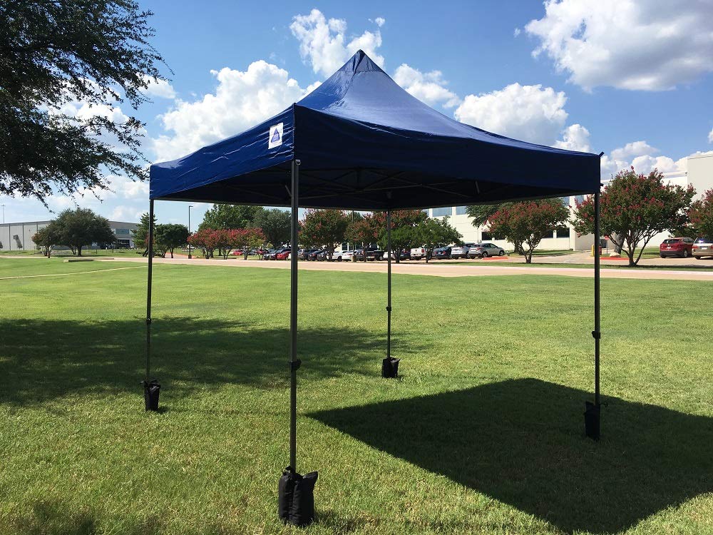 10'x10' DELTA Pop Up Party Tent - Commercial Instant Canopy for Weddings, Events & Outdoor Gatherings - Includes Wheel Bag & 4 Weight Bags (Navy Blue) - Perfect for Backyard Parties, Festivals & Camping