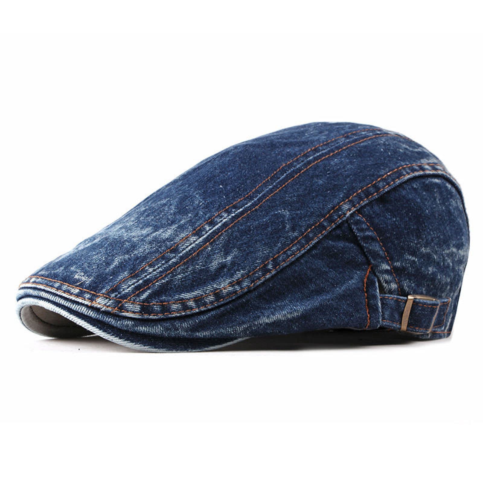 Stylish Denim Newsboy Hats for Men & Women - Four Seasons Washed Flat Peaked Cap, Painter Beret Style - Perfect for Casual Outfits, Vintage Looks, and Outdoor Activities
