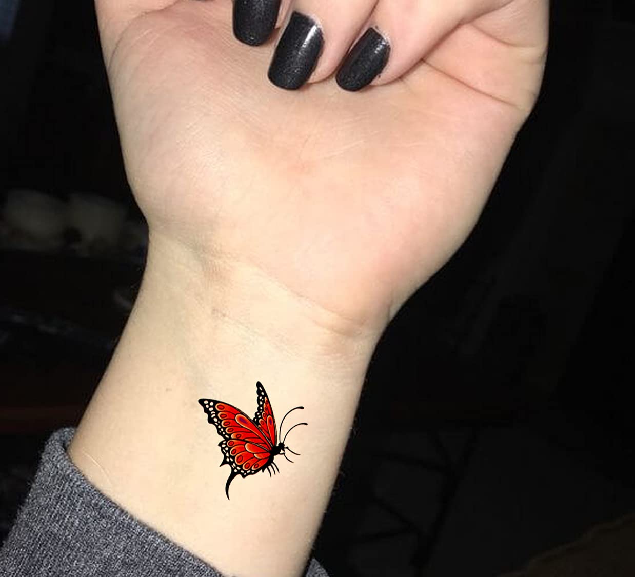 Waterproof Temporary Tattoo Stickers for Men & Women - 3D Realistic Flowers, Butterflies, Stars, Angels & Wolf Designs - Armband & Word Tattoos - 19x09 cm (M-95 Size) - Perfect for Parties, Halloween, Cosplay & Body Art